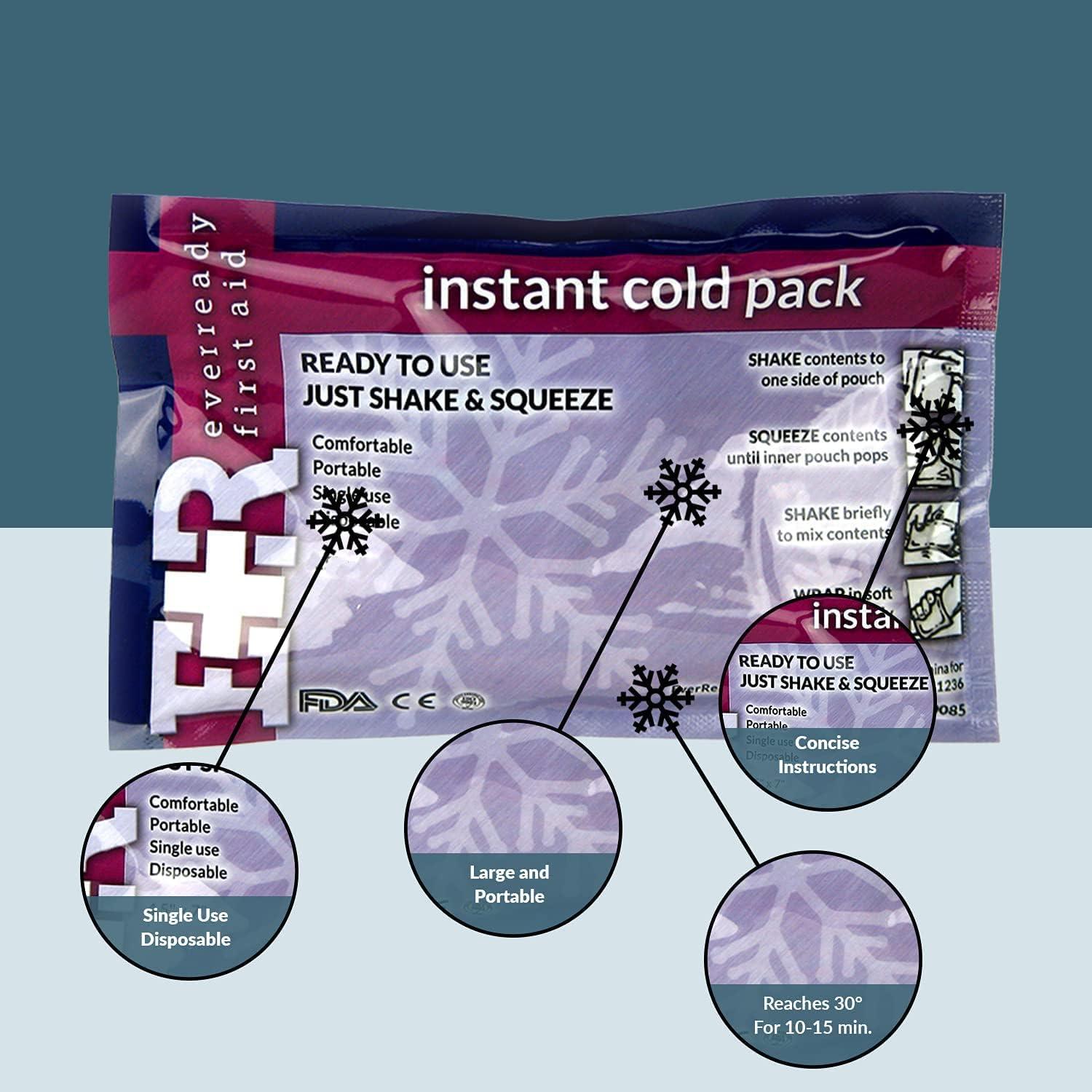 Instant Cold Packs - (5 x 6) Disposable Cold Compress Therapy Instant Ice  Pack for Injuries, First Aid, Pain Relief for Tooth Aches, Swelling