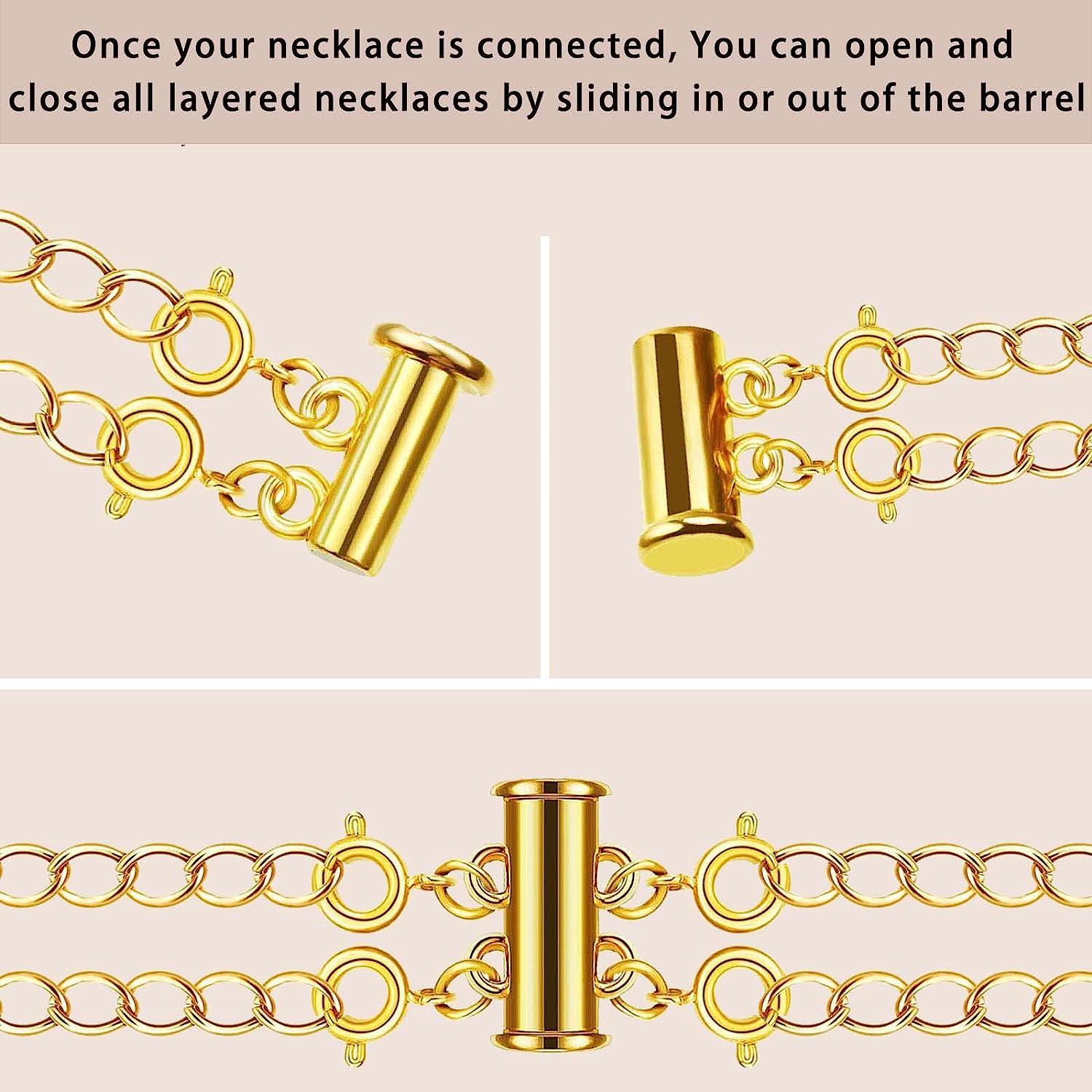 Magnetic Clasp Necklaces Tube Lock Multiple Layered Locking