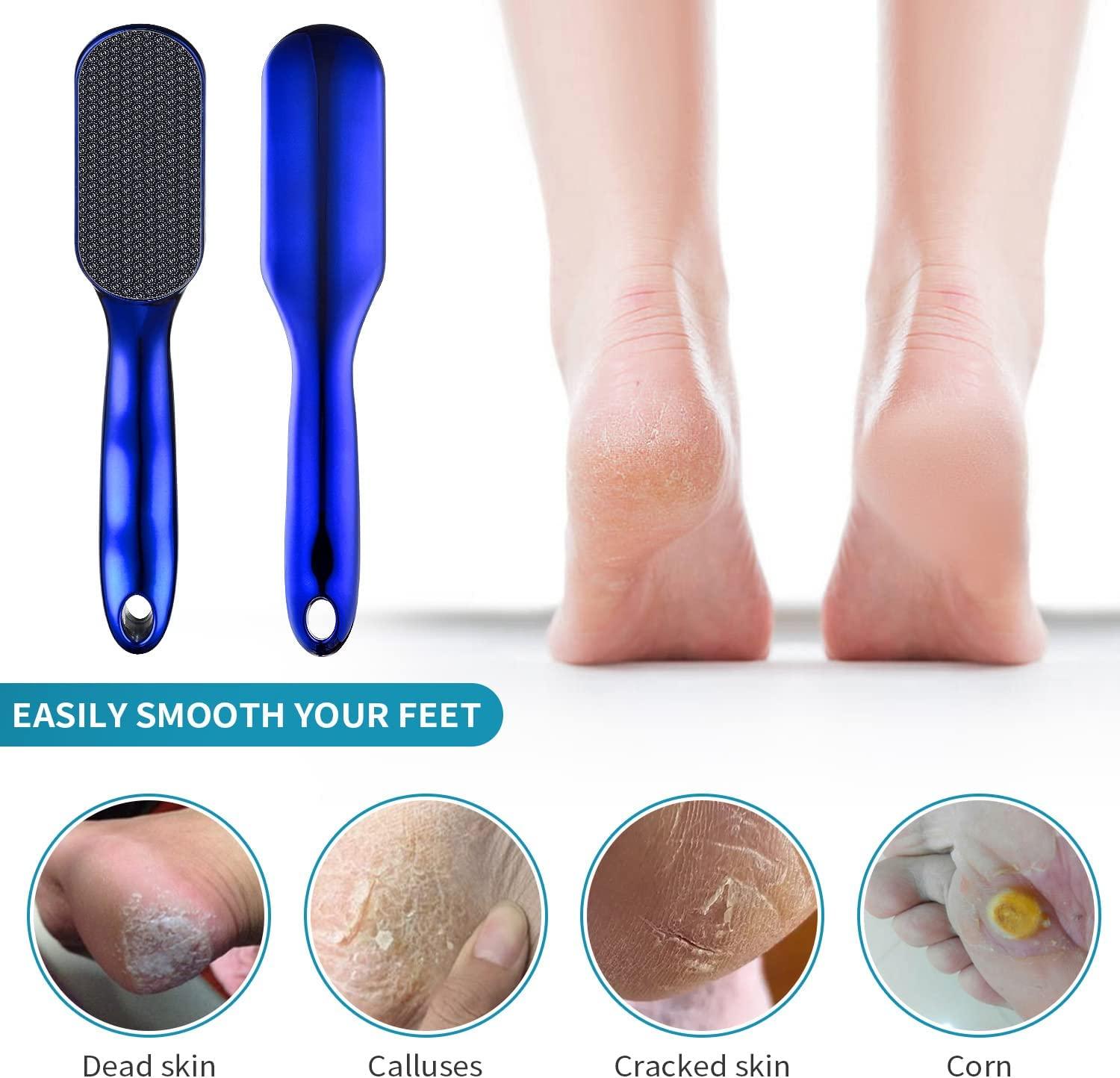 Glass Foot File for Dead Skin - Foot Callus Remover with Glass Etching  Technology, Foot Scrubber Dead Skin Remover Heel Scraper,Gently for Wet and Dry  Feet,Blue