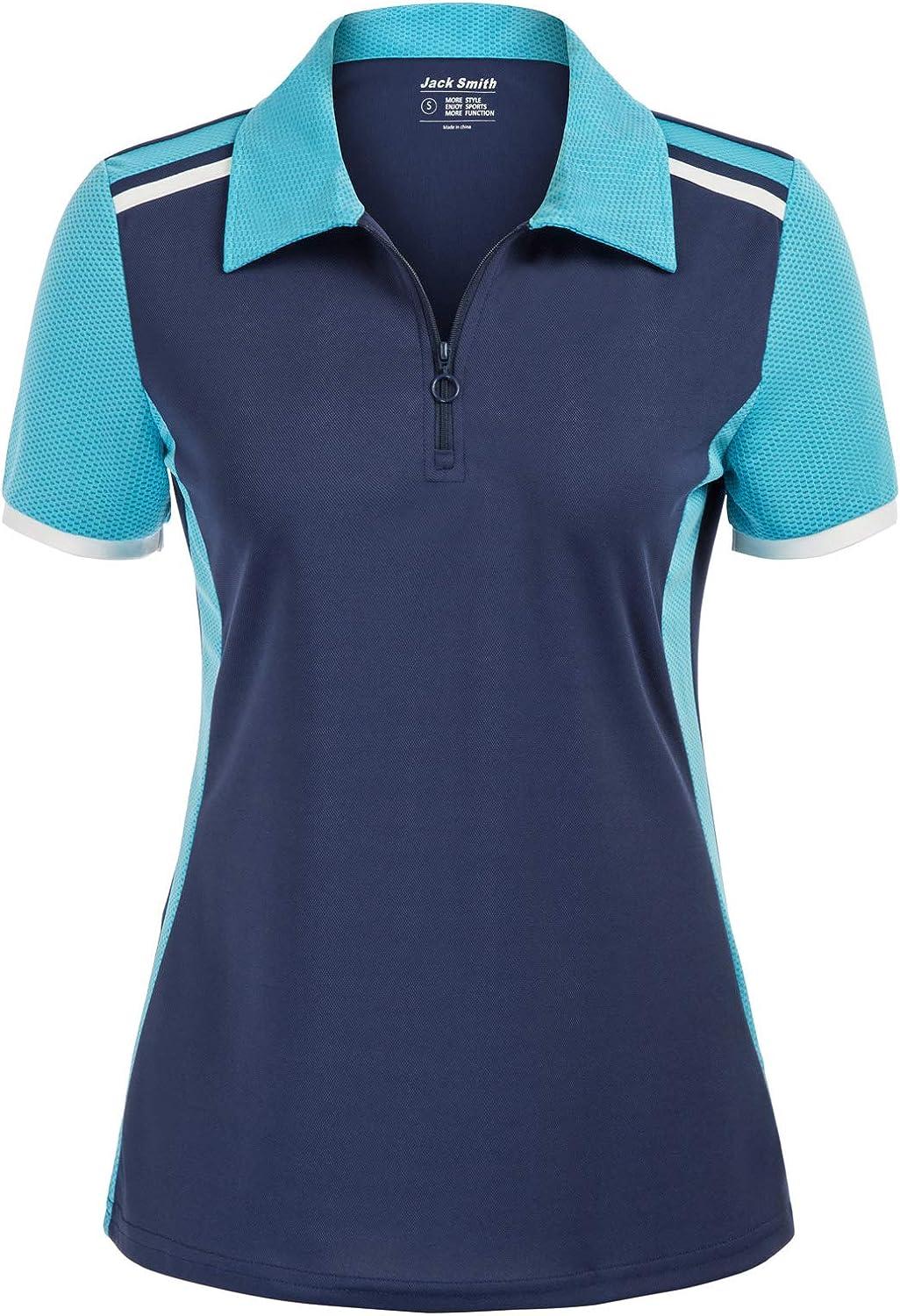 JACK SMITH Womens Short Sleeve Golf Shirts Dry Fit Moisture