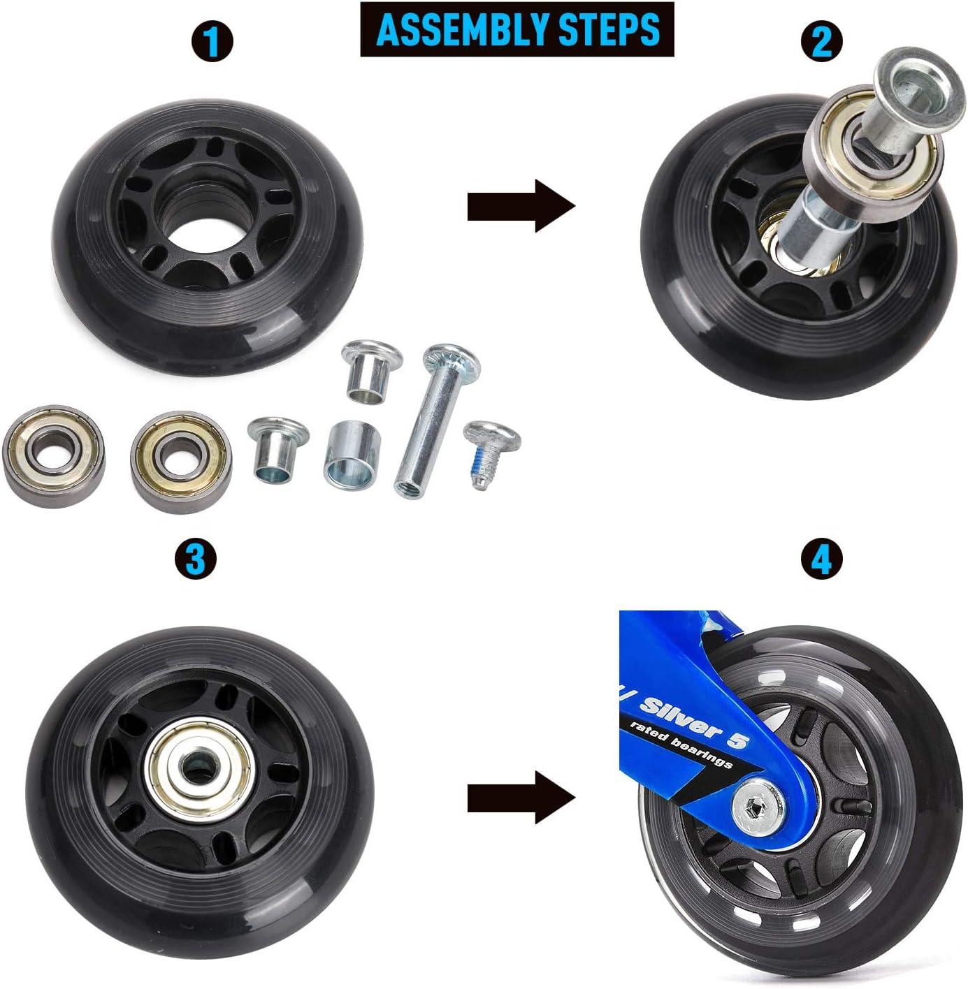 TOBWOLF Inline Skate Axle Spacer Screw Replacement, Aluminum Alloy  Rollerblade Skate Wheel Bearing Spacer, Roller Skate Replacement  Accessories with Axle & Axles Screws & Wrench 6mm Axle + 6mm Frame Spacer +