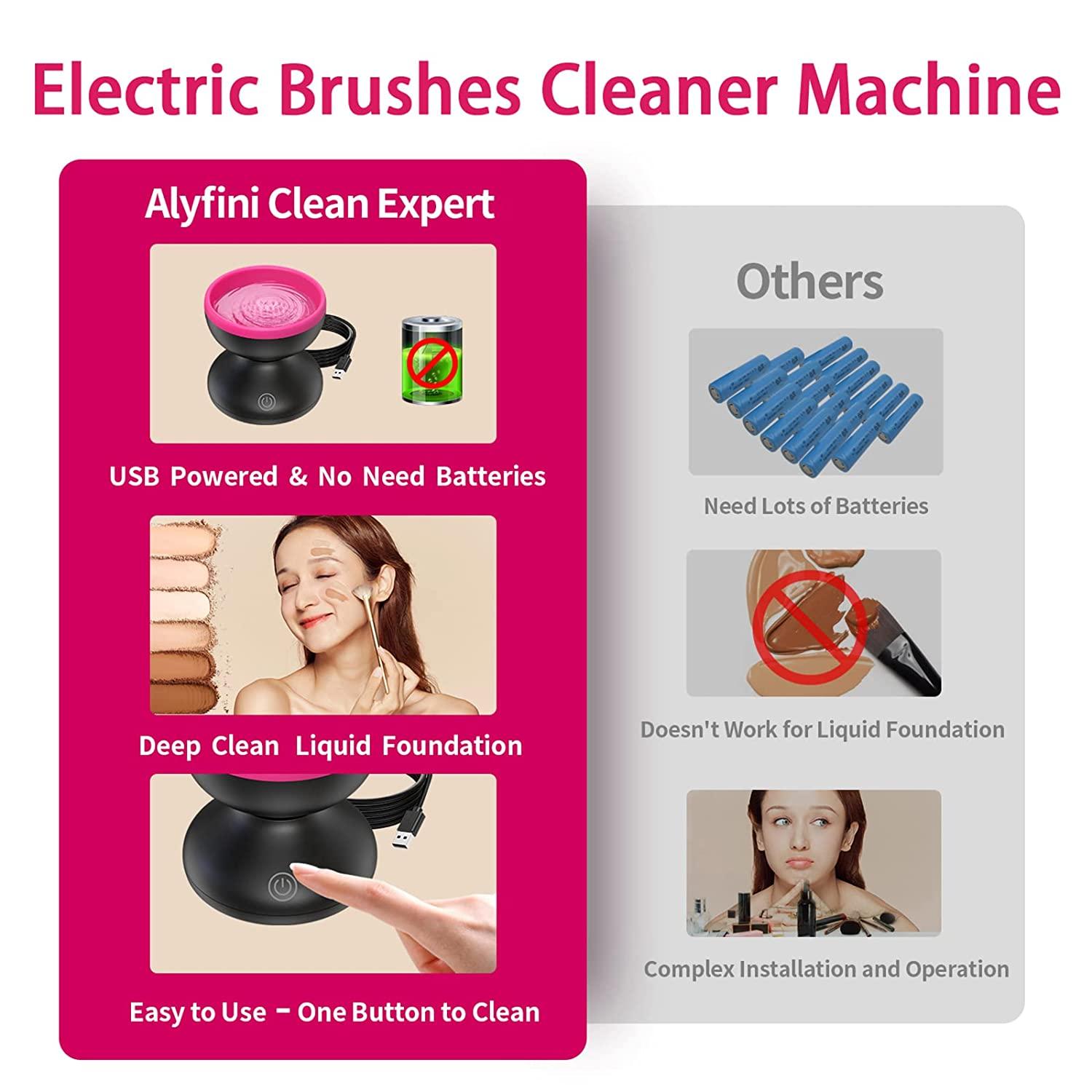  Alyfini Makeup Brush Cleaner Machine - Electric Make up Brushes  Cleaner Cleanser Tool for All Size Beauty Foundation Concealer Contour  Eyeshadow Brush Silicone Makeup Cleaning Machine Solution : Beauty &  Personal