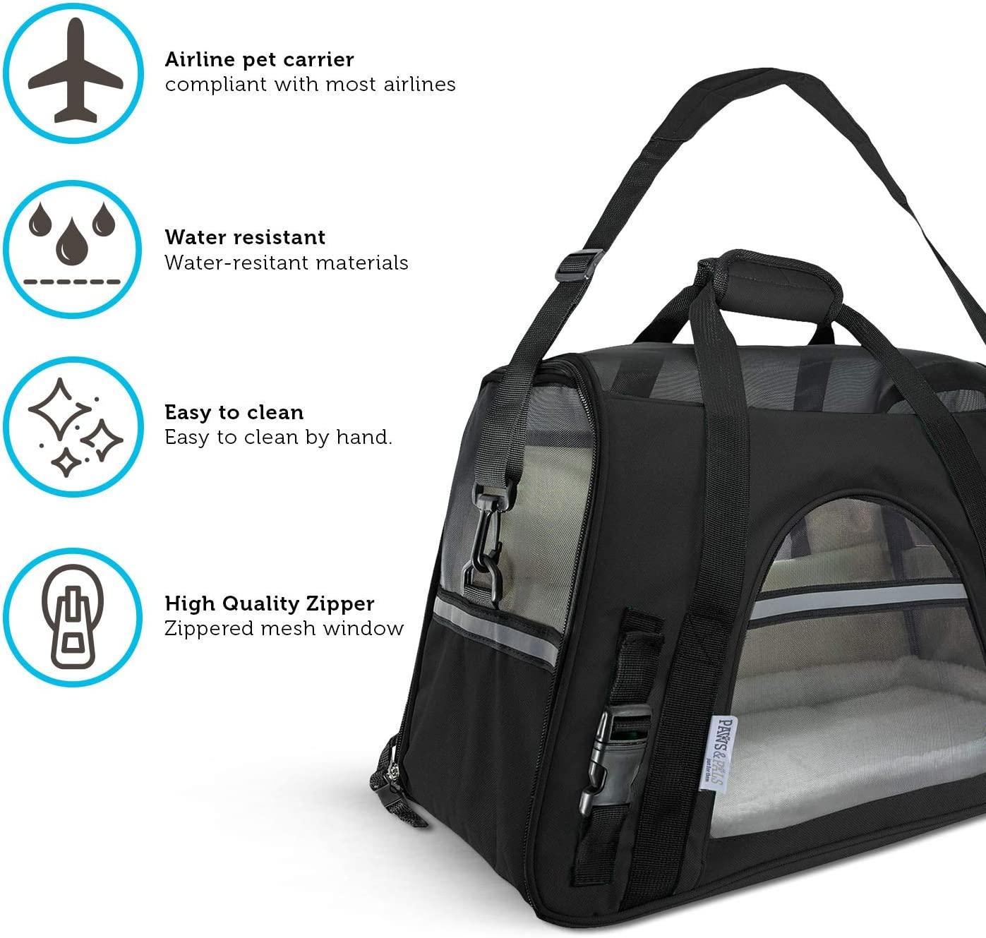 portable and Breathable Pet Travel Carrier Removable Fleece Pad