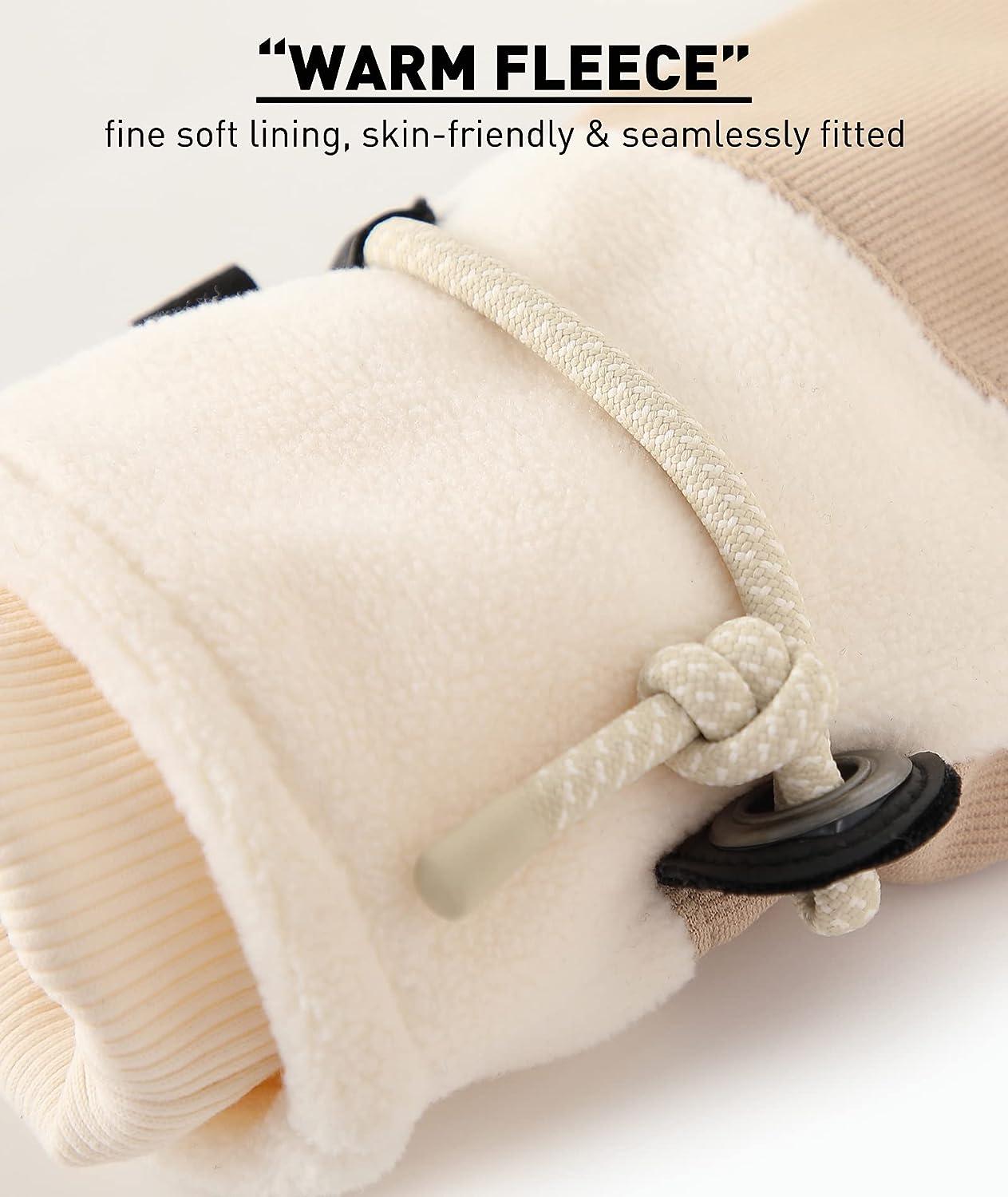 BENEUNDER Warm Fleece Touch Screen Gloves: Windproof Good-Grasping Gloves  for Cold Weather Brown Medium