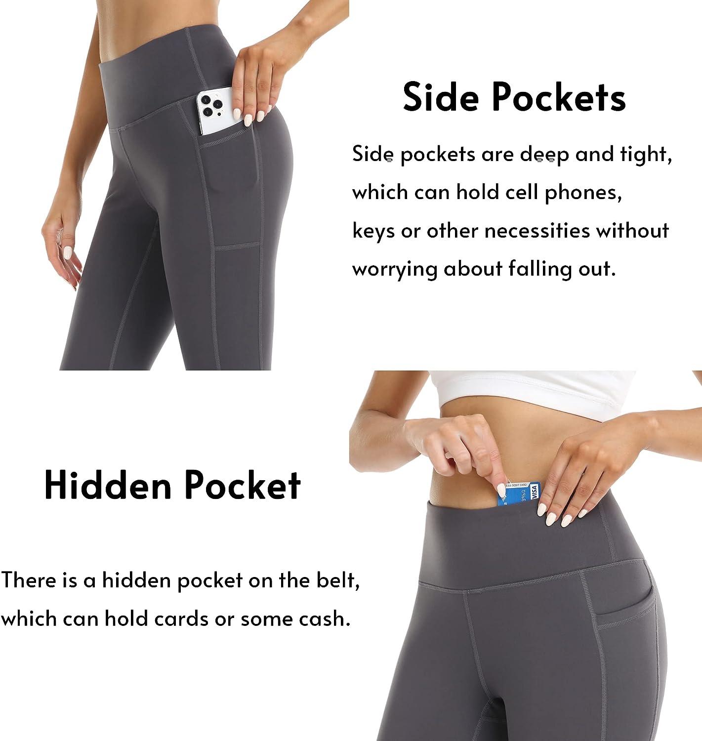 Women's Black Pocket buttery soft Yoga waistband Leggings
