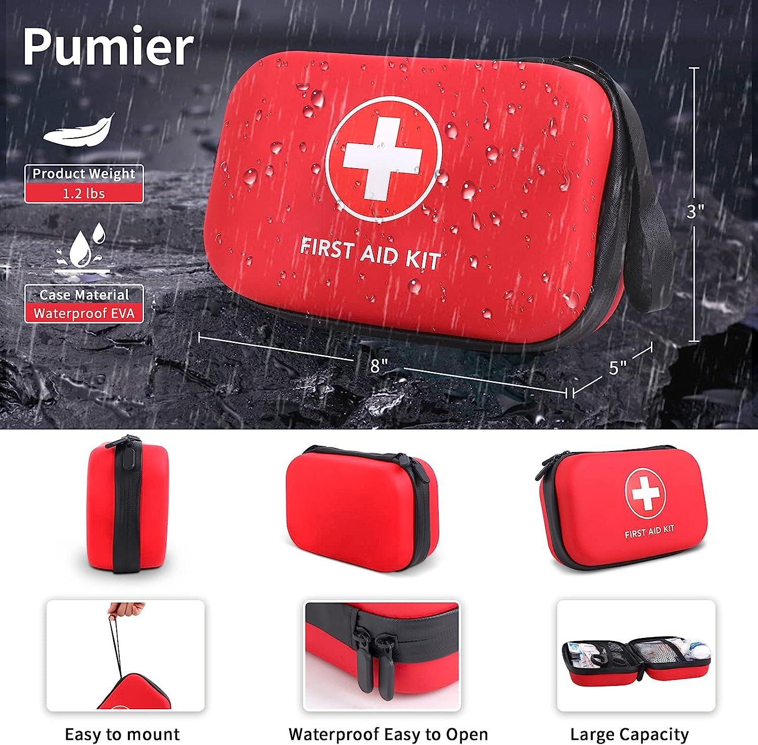 Home-Car-First-Aid-Kit-Camping-Essentials - 263pcs Waterproof Zippers is  Ideal for Travel, Office, Boat, Sports, Businesses, Hiking, Emergency  Survival (PUMIER)
