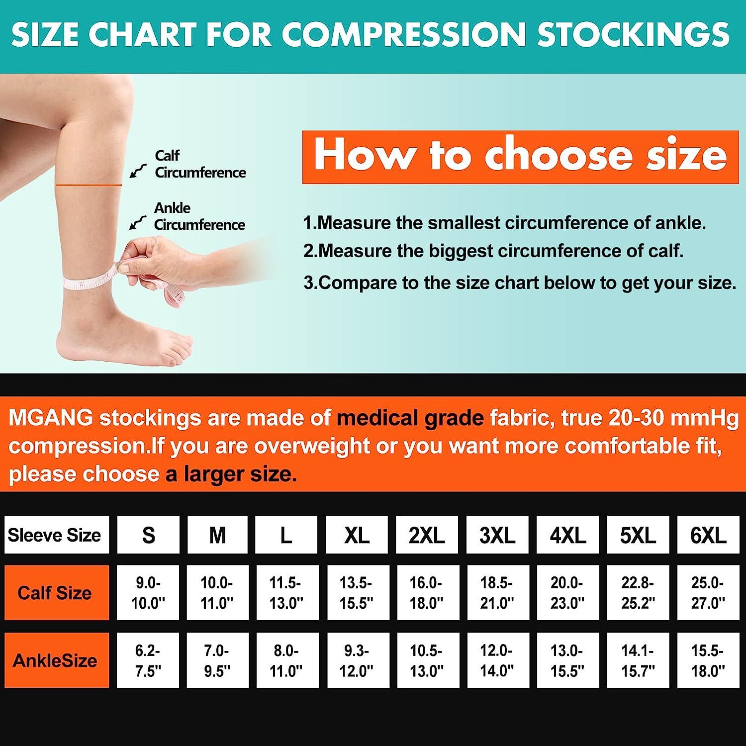 MGANG Compression Pantyhose Open Toe Waist High Compression Stockings  Opaque Firm Support 20-30 mmHg Pantyhose XX-Large 20-30mmhg Black Open-toe