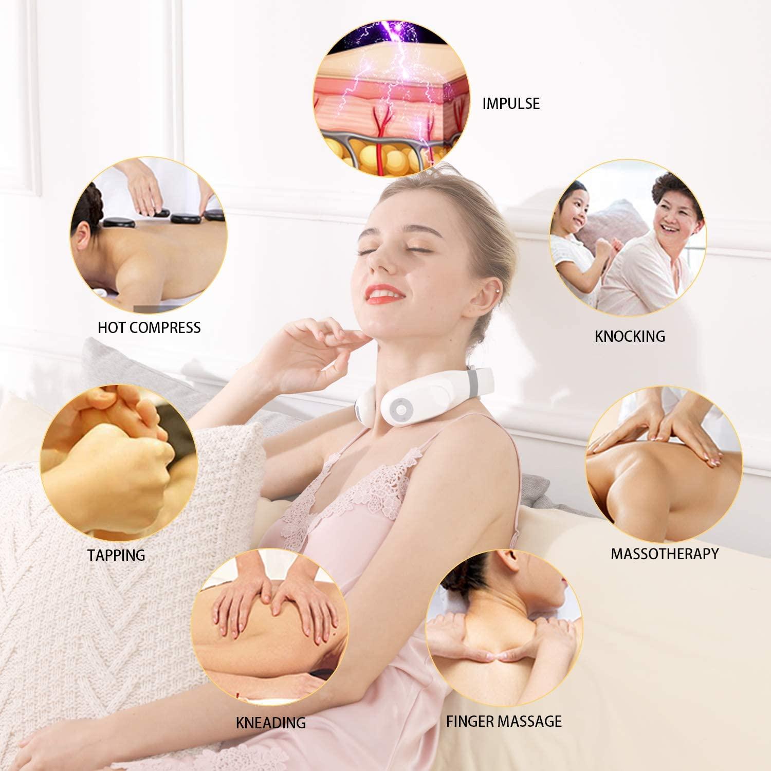 HEZHENG Neck Massager with Adjustable Heat, Electric Massager 3 Massage  Pads with Remote Control for…See more HEZHENG Neck Massager with Adjustable