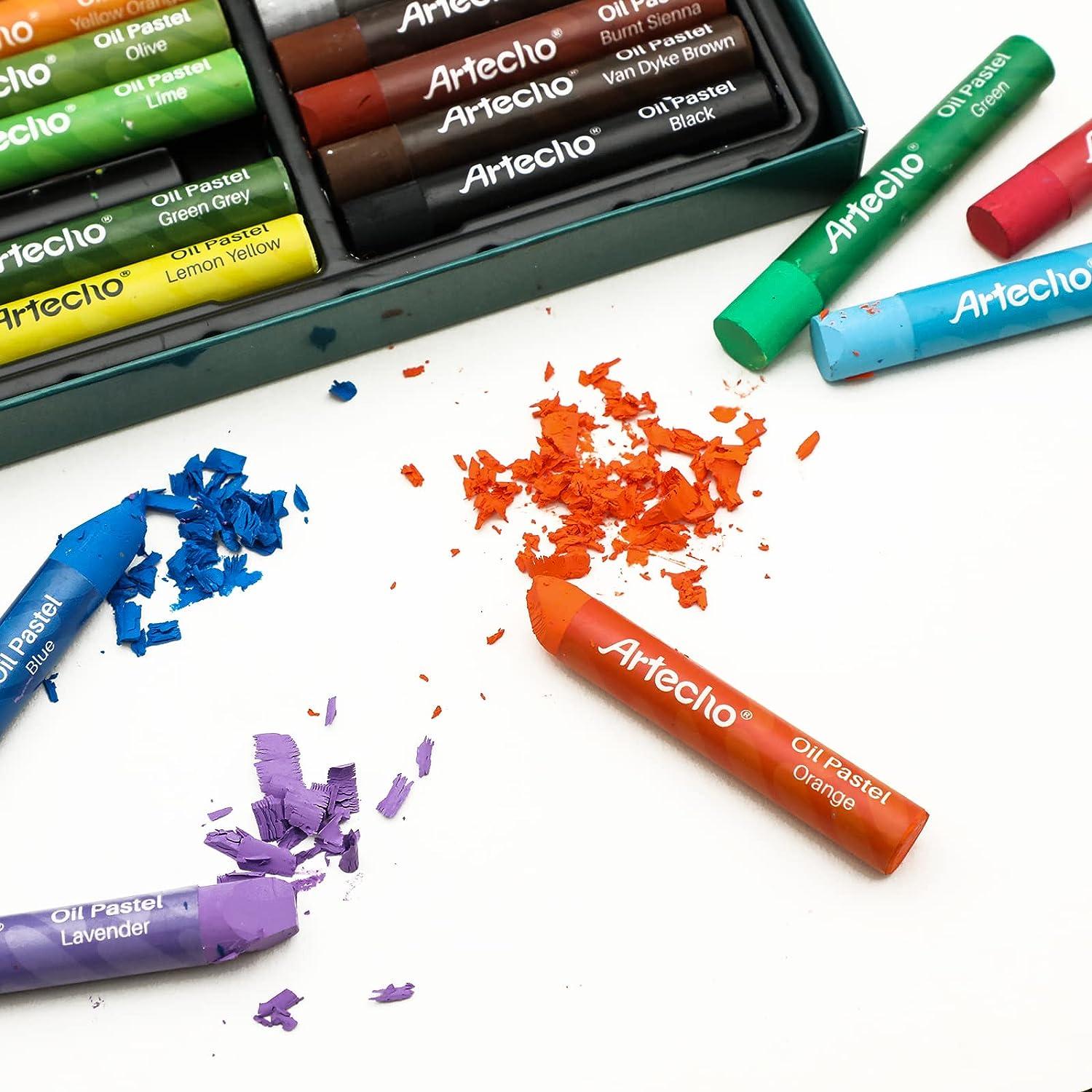Pastels Art Supplies, Blue Bright Colors High Oil Pastels Set 18 Pcs  Ultrasoft For School For Artists 