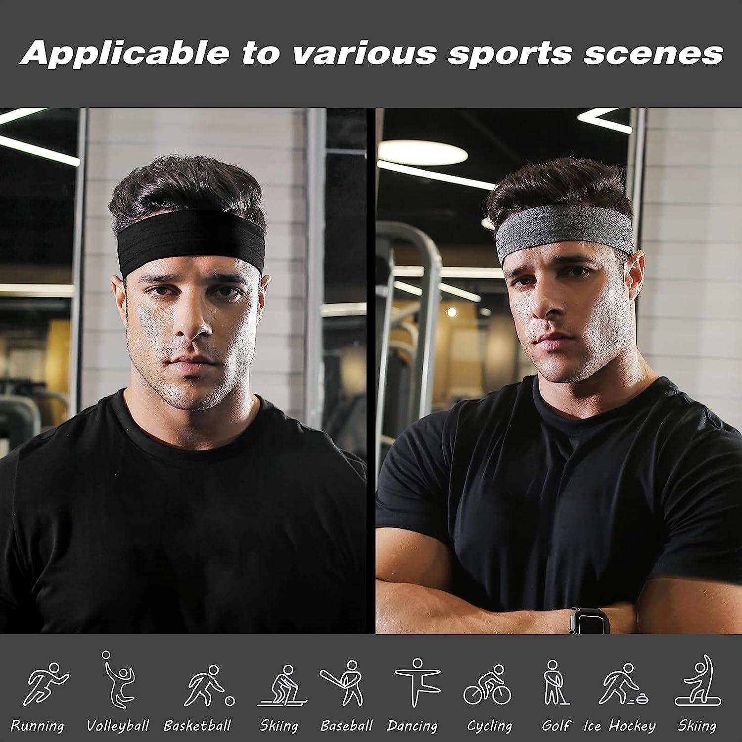 Headband Women Stretch Sports Hairband Headband For Men Sport Running  Fitness Headbands Elastic Anti-slip Sweatband Gym Headbands-3