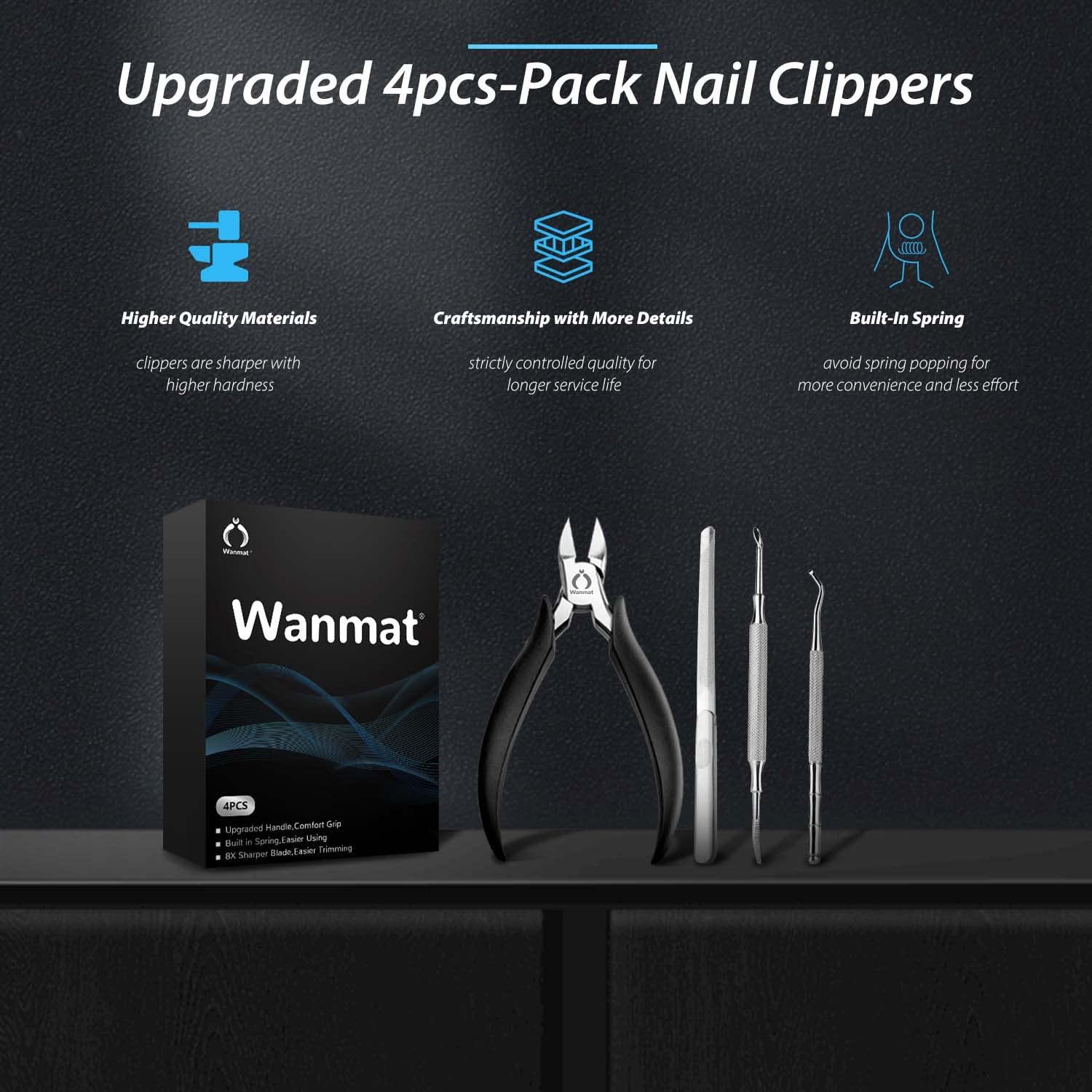 Toe Nail Clippers for Men, Professional Nail Clipper for Thick Nails for  Seniors (Silver)-Wanmat