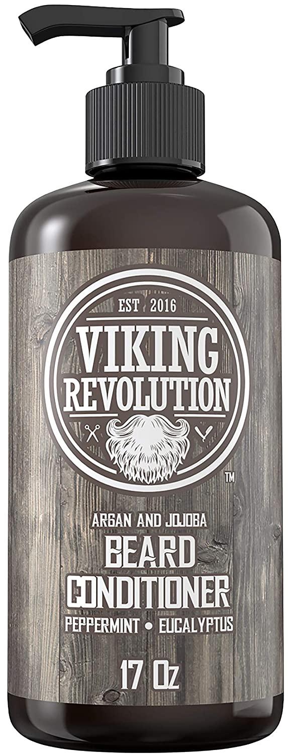 Viking Revolution Tea Tree Oil Beard Wash and Beard Conditioner For Men -  Natural Beard Softener Set with Argan Oil, Vitamin E a