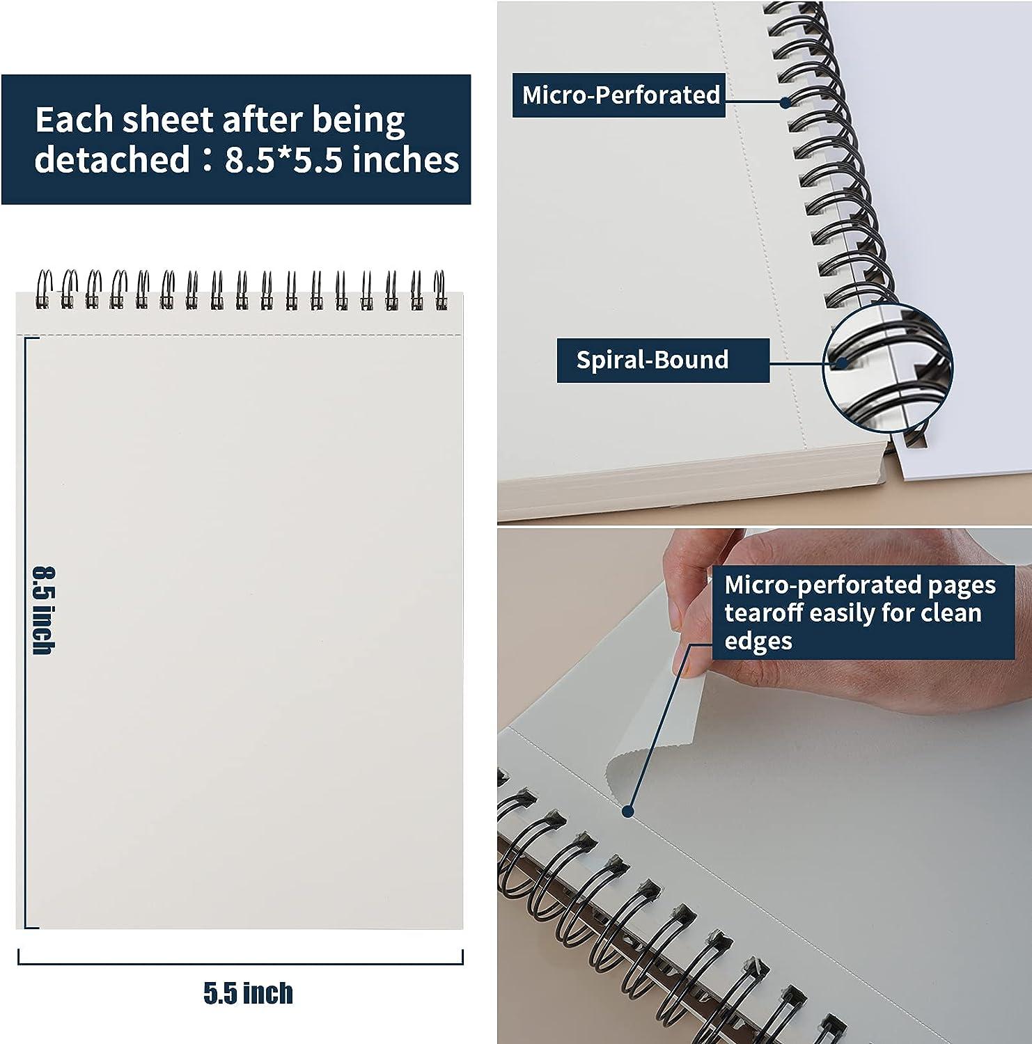 Sketch Book 8.5 x 11 Inch, Pack of 2 Sketch Pad, 100 Sheets Each (68  lb/100gsm) Spiral Bound Sketchbook, Durable Acid Free Drawing Paper, Ideal  for
