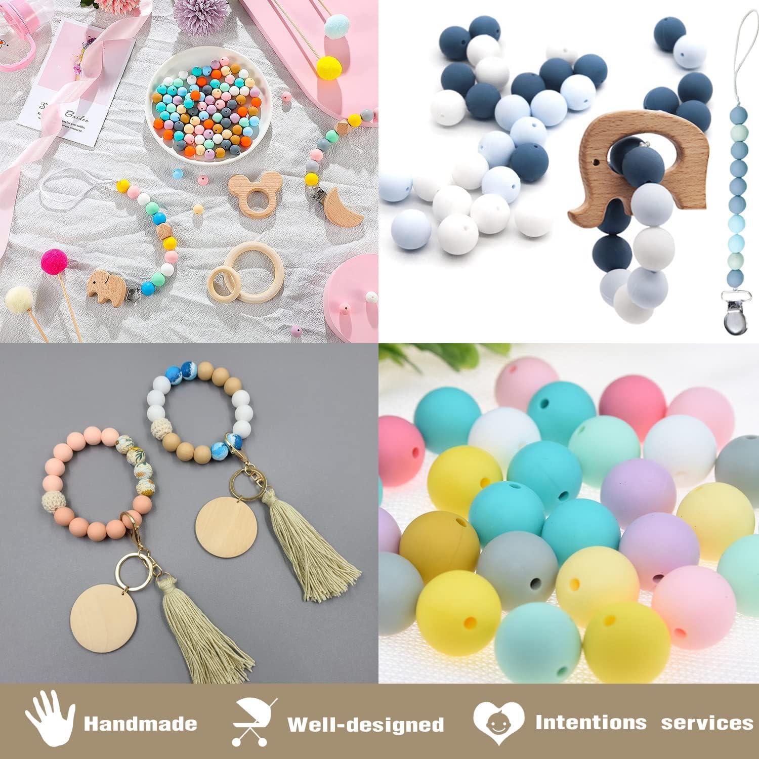 15 MM SILICONE TEETHING BEADS