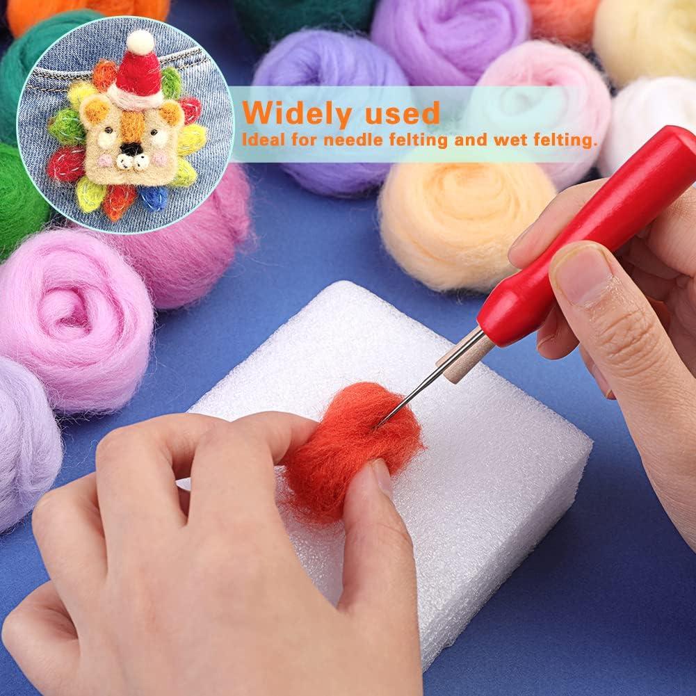 54 Colors Fiber Wool Yarn, Fiber Wool Yarn Roving, Spinning Wool Roving for  Needle Felting, DIY Hand Spinning, Needle Felting Wool Craft, 3g/Color  (Light Color)