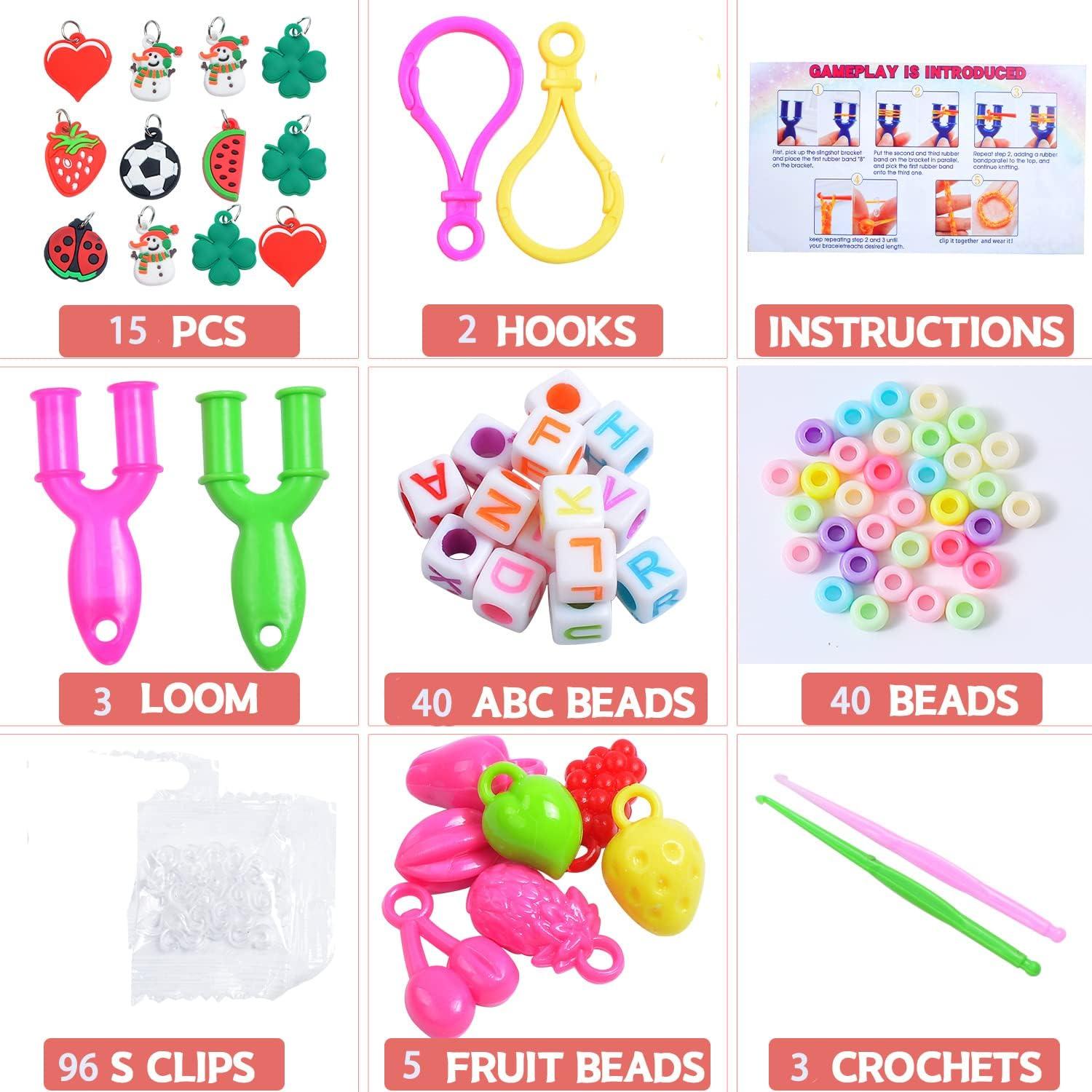 Rubber Bands Bracelet Kit, Loom Bracelet Making Kit for Kids, Rubber Bands  Refill Loom Set, Loom Bands Kit, Friendship Bracelet Girls Creativity  Birthday Gift Kits