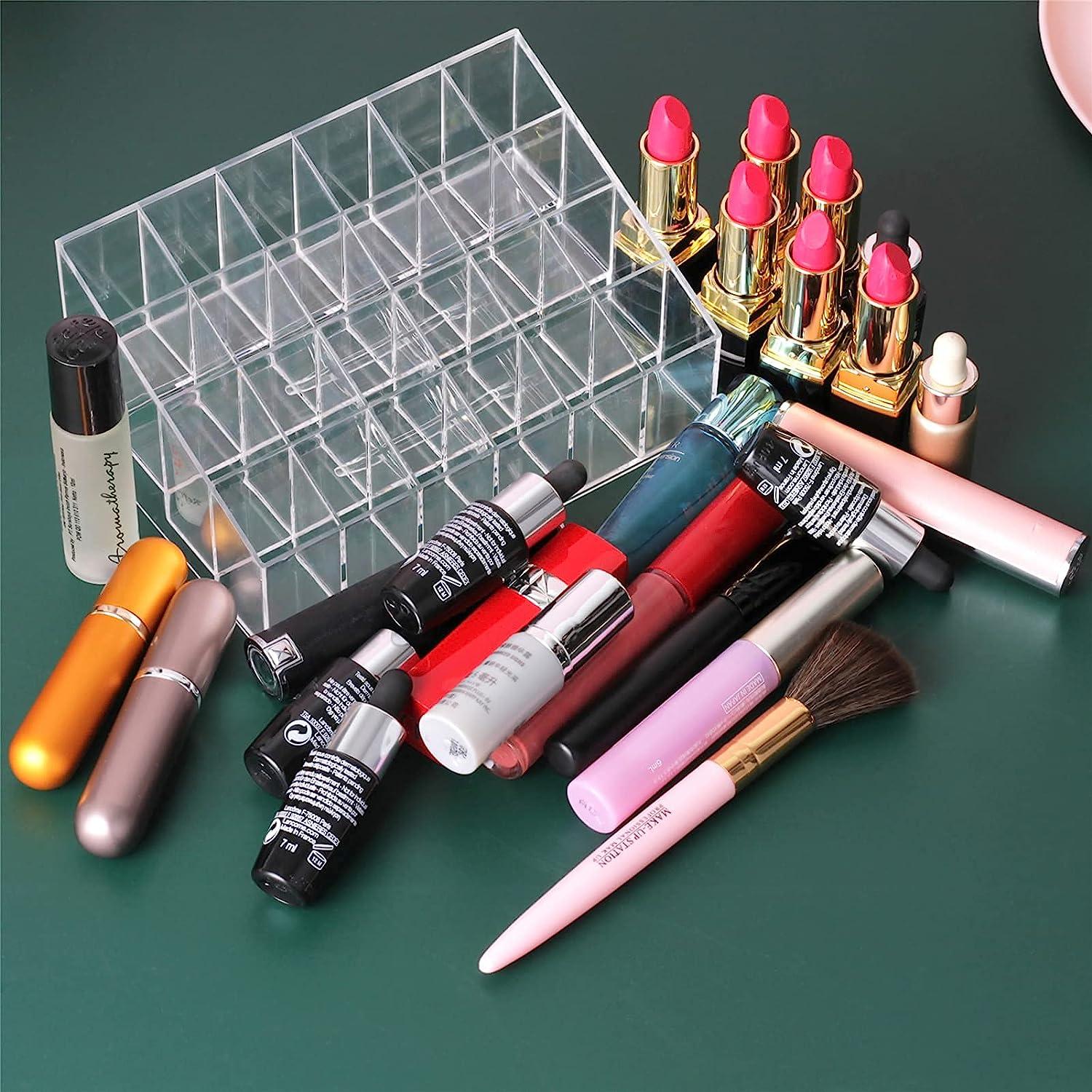 Plastic Pen Holder, Set of 4 Pen Holder Display Stand 6-Slots Eyebrow Pen  Stand Makeup Brush Rack Organizer (Clear, Excluding pens) 