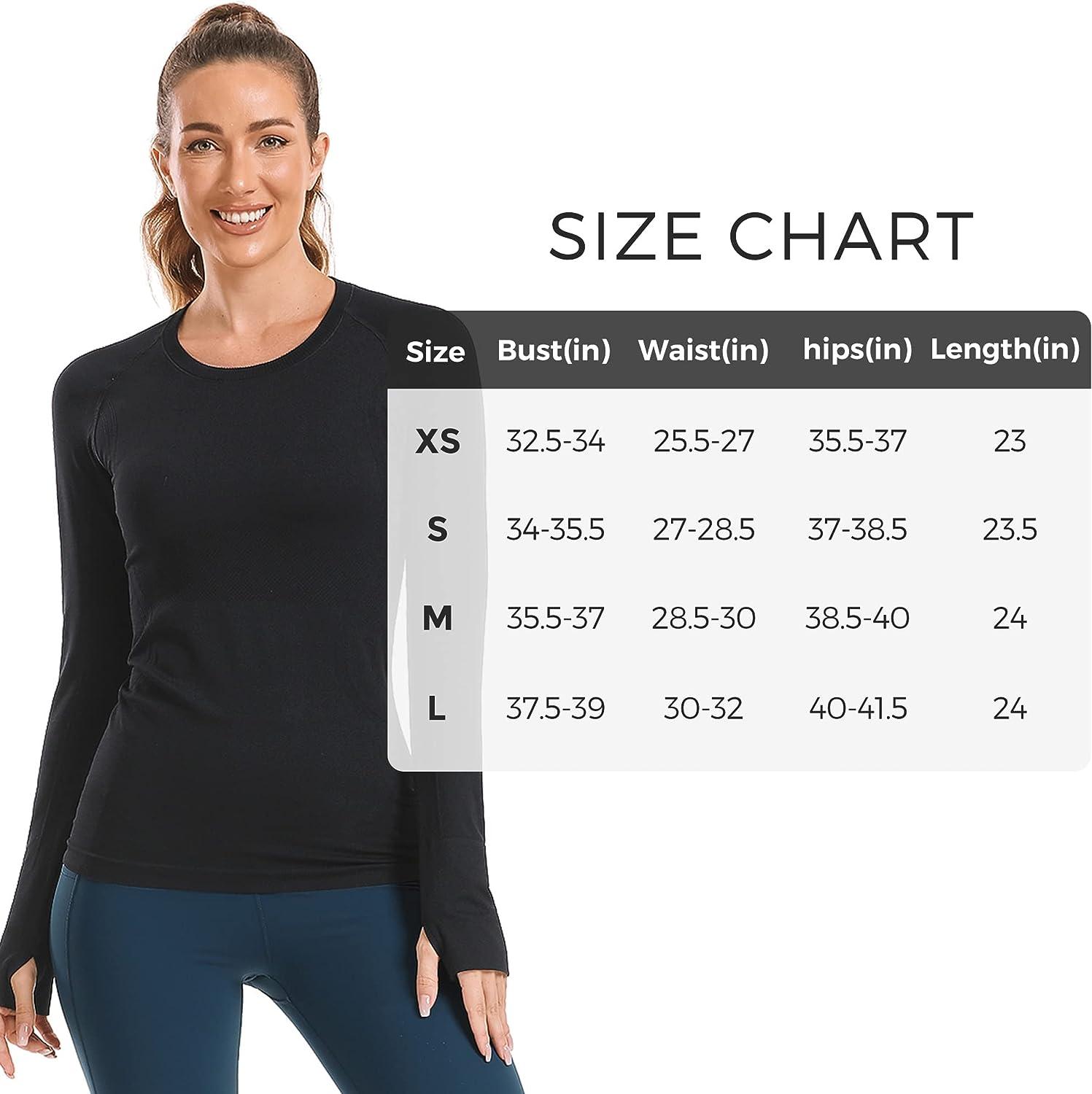 Stelle Women Workout Shirts Seamless Long Sleeve Yoga Tops with Thumb Holes  for Sports Running Breathable Athletic Slim Fit Black Small