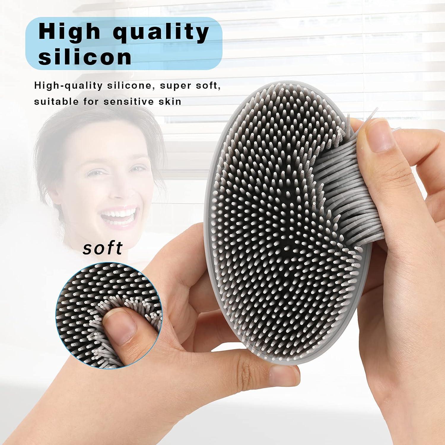 Silicone Back Scrubber for Shower, Exfoliating Lengthen Silicone Body  Scrubber, Silicone Bath Body Brush, Easy to Clean, Lathers Well,  Comfortable