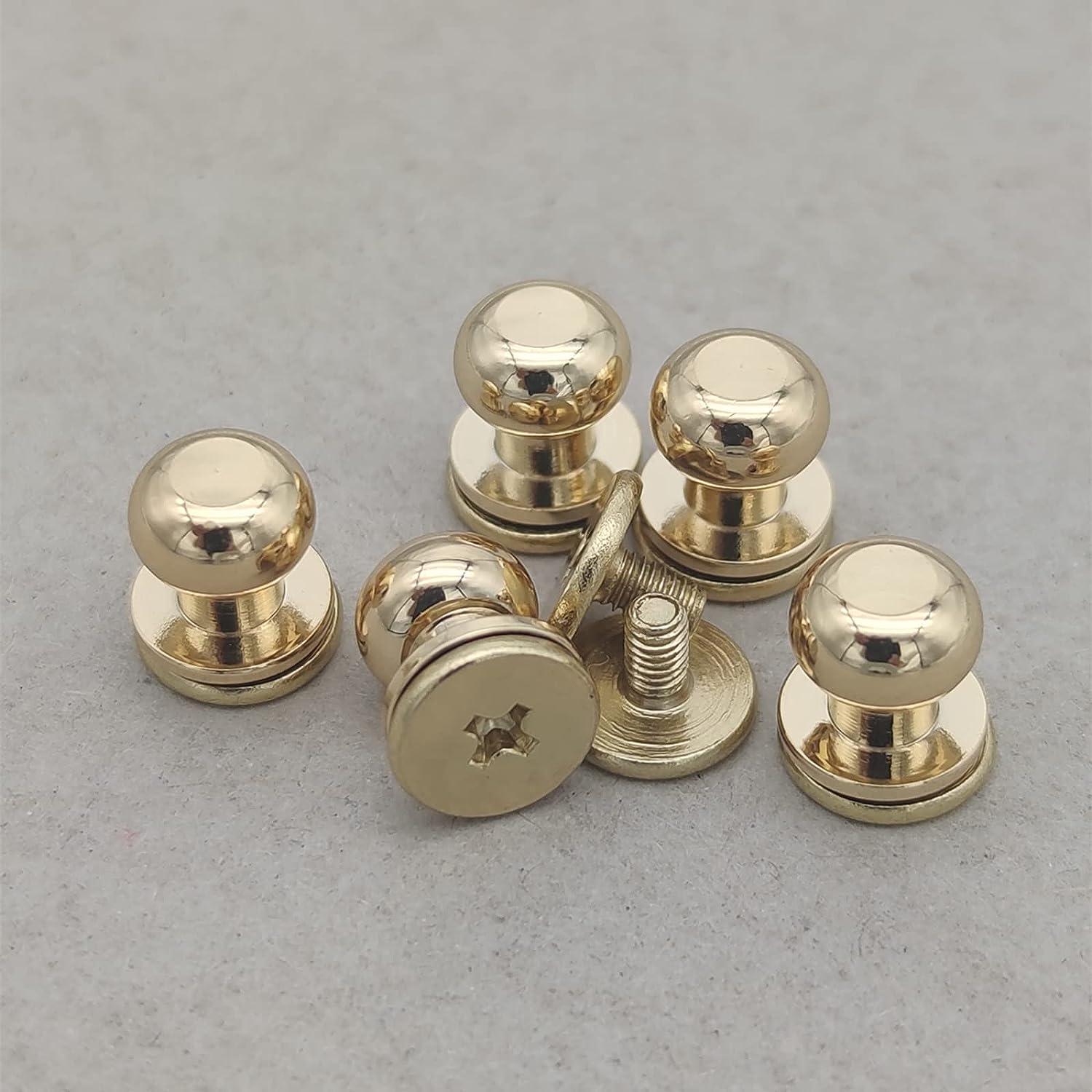Brass Ball Studs Rivets D Ring for Leather Crossbody Purse Craft Nail  Chicago Stud Screw 360 Degree Rotate Ball Post Head Button