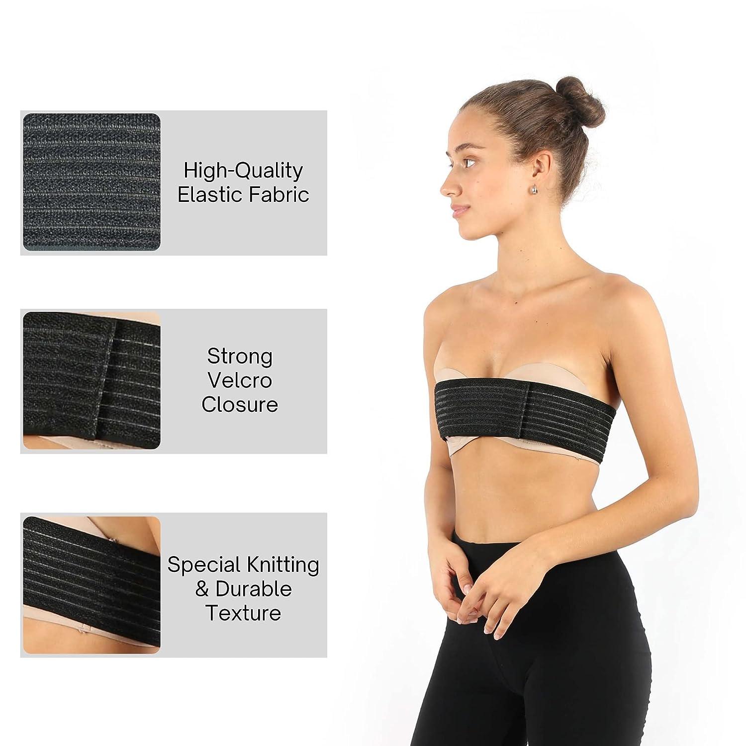 Stabilizer Band, Adjustable Elastic Black Implantable Stability Belt Soft  Skin Friendly Breathable Female Breast Support Band Breast Stabilizer Band
