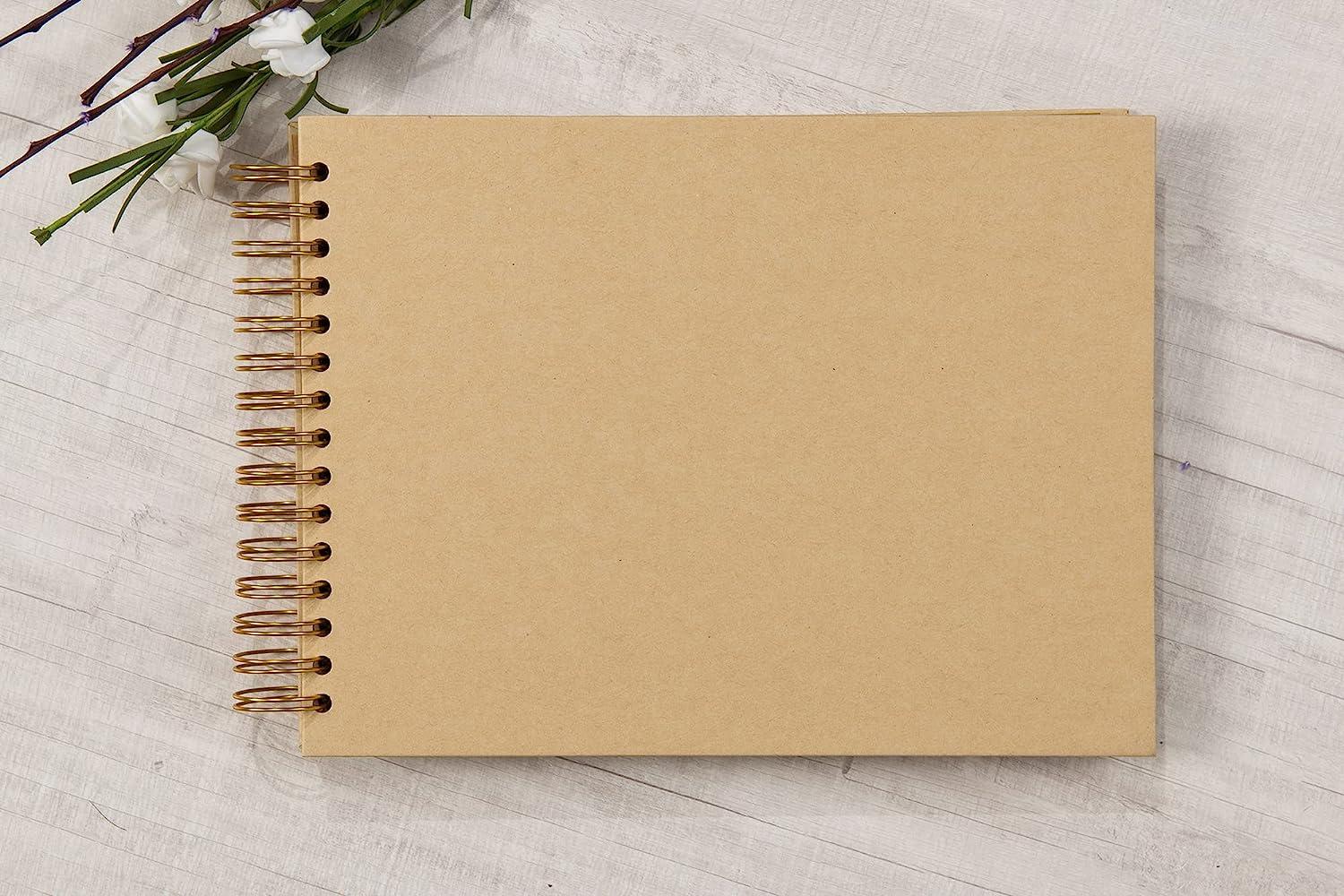 potricher 12.2 x 8.5 Inch Hardcover Kraft Blank Page DIY Scrapbook Photo  Album, 80 Pages (40 Sheets) Wedding Anniversary Family Small Scrapbook  Photo
