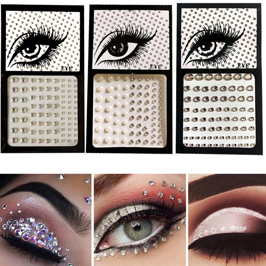 9 Sheets Face Gems Glitter Rhinestones Body Jewels Face Eye Stickers Makeup  Decoration 