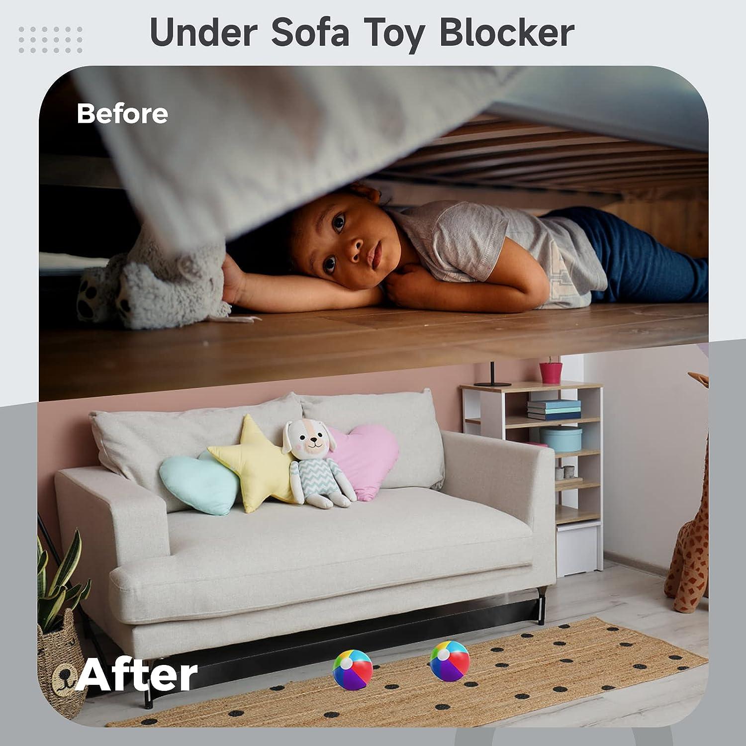 2 Rolls Toy Blocker for Under Couch Adjustable Bumper