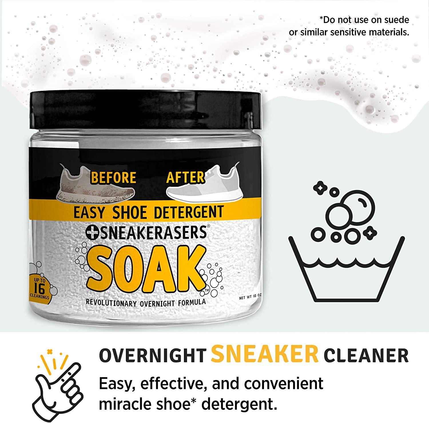 SneakERASERS Overnight Soak, Shoe and Sneaker Cleaner, Easy