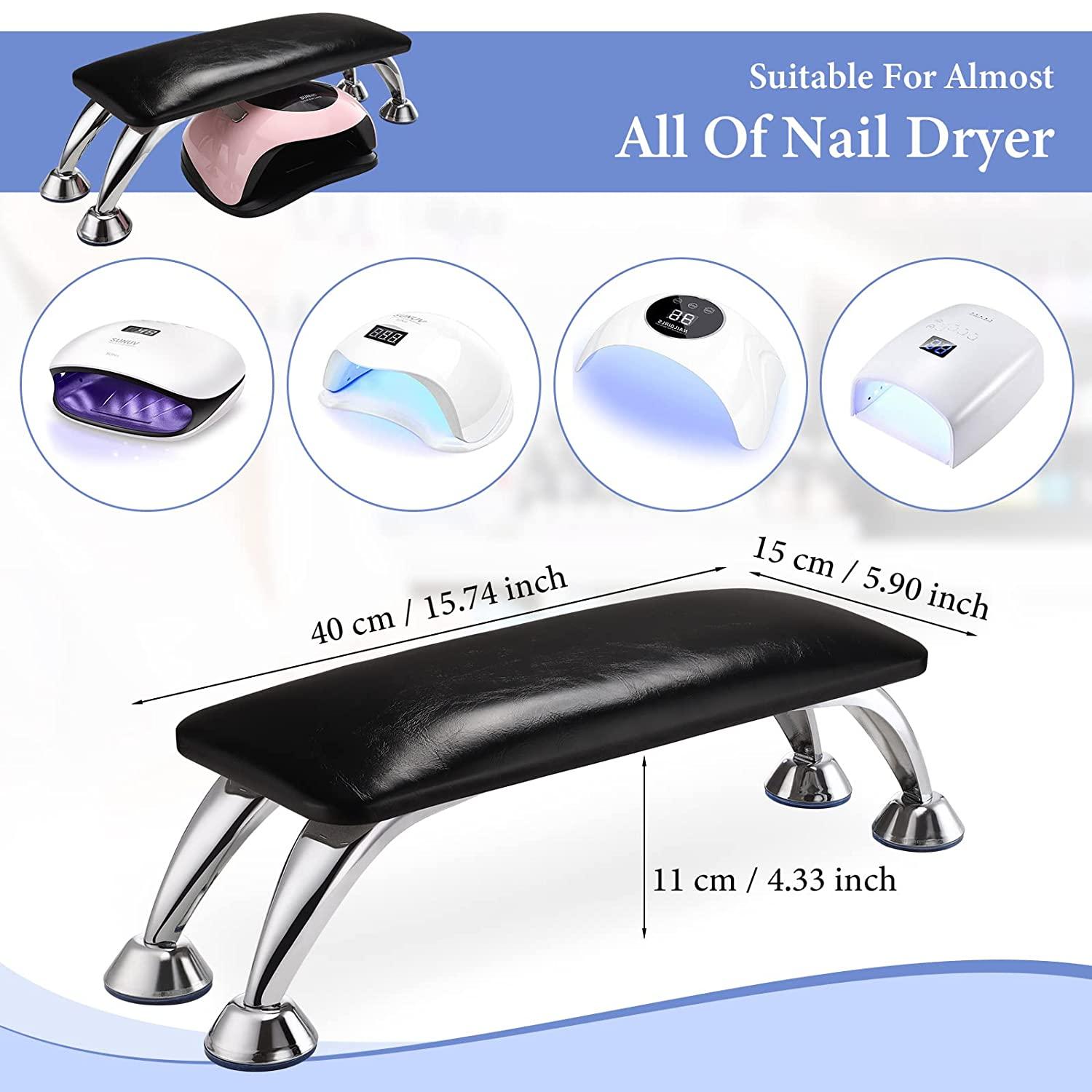  Nail Arm Rest for Acrylic Nail Hand Rest for Toenails Feet Rest  Nail Table Manicure Armrest Cushion Nail Feet Rest Pillow Microfiber  Leather Nail Stand for Nail Detachable Tech Use(Black) 