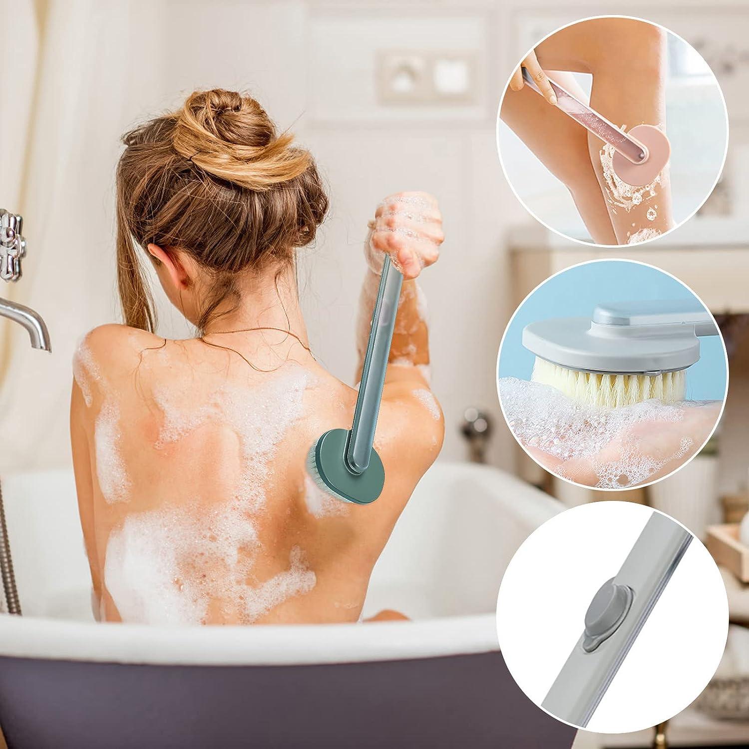 Long Handle Bath Massage Cleaning Brush with Soap Dispenser, Body Brush  Back Scrubber Storable Body Wash, Exfoliating Bath Brush, Cleaning Massage  Brush 