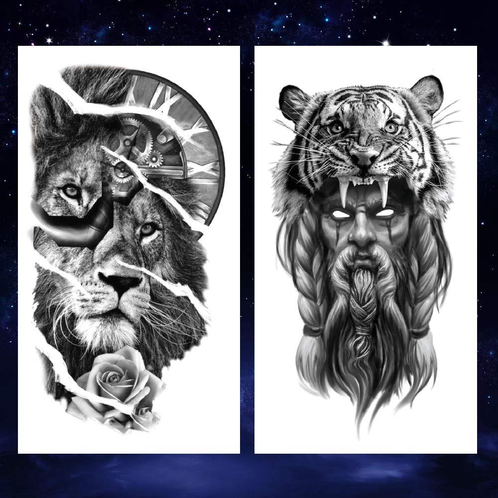 ORDERSHOCK Lion With Snake Tattoo Temporary Tattoo Stickers For Male And  Female Fake Tattoo Sticker Tattoo body Art : Amazon.in: Beauty