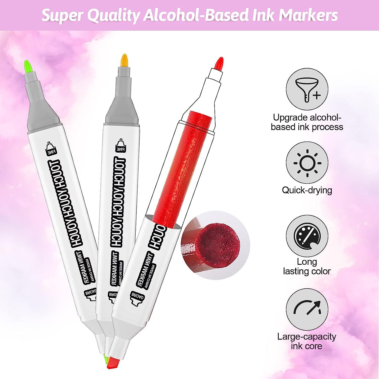 Tongfushop Alcohol Markers, 80+2 Colors Alcohol Based Markers, Markers for  Adult Coloring, Drawing, Sketching, Illustration, Alcohol Markers Set for  Adults Kids with Pad, Not Staining - Yahoo Shopping