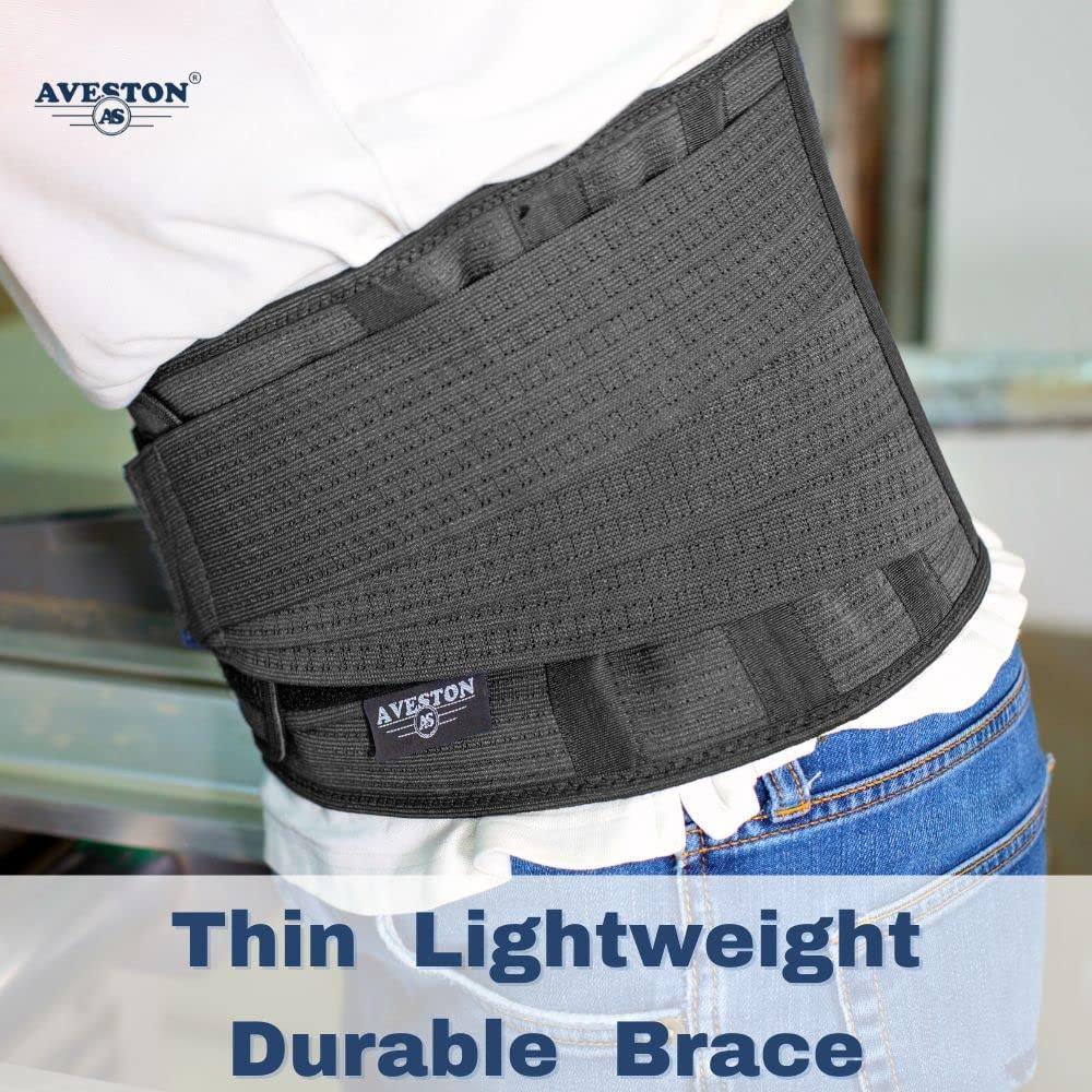 Back Brace for Lower Back Pain Women and Men Lightweight Orthopedic Rigid  Belt with Lumbar Pad Support by AVESTON Size 37 – 45 Inch Around Belly at  Navel Level 37-45 Inch (Pack of 1)