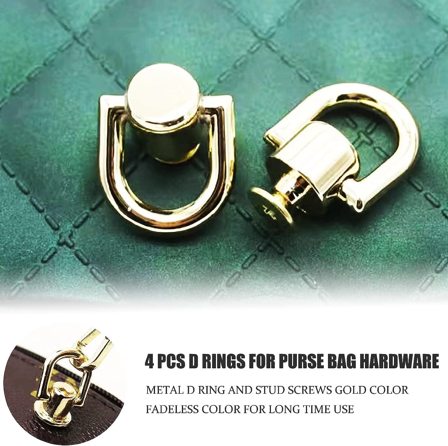 Amazon.com: D Rings for Purse Hardware for Bag Making, 12 PCS Metal D Ring  and Stud Screw, 360 Degree Rotatable D Rings for Purse, Bag Hardware, Dog  Buckles, Purse, DIY Handcraft, Leather