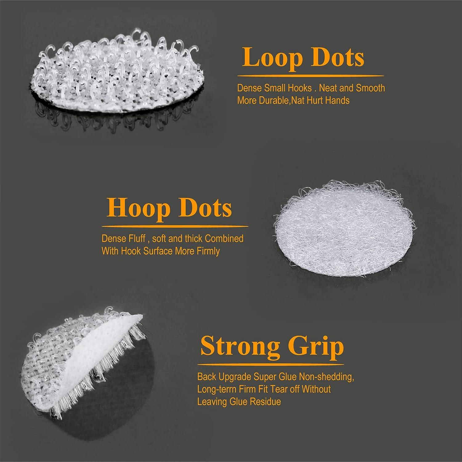 Self Adhesive Dots - 1200pcs (600 Pairs) 0.59 Diameter Sticky Back Hook and  Loop Coins for School Office Home Mounting Arts & Crafts