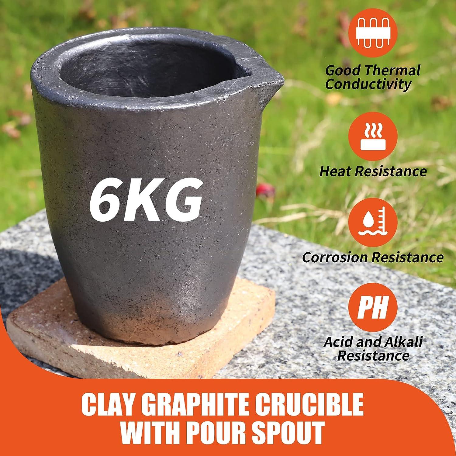 6 kg Clay Graphite Crucible Crucibles for Melting Metal Black