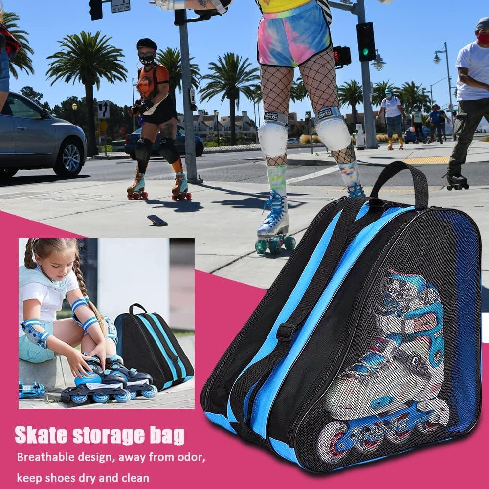 Roller Skate Bag, Breathable Ice Skate Bags with Adjustable