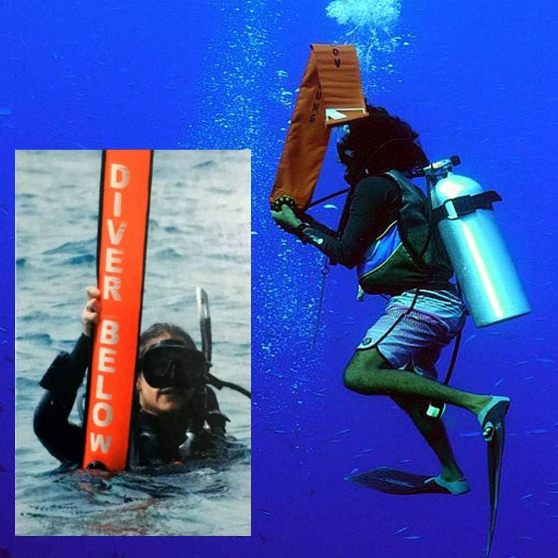 JZLiner Spearfishing Float Dive Surface Marker Buoy Scuba Flag Diver Down  Flag Gear for Diving Orange