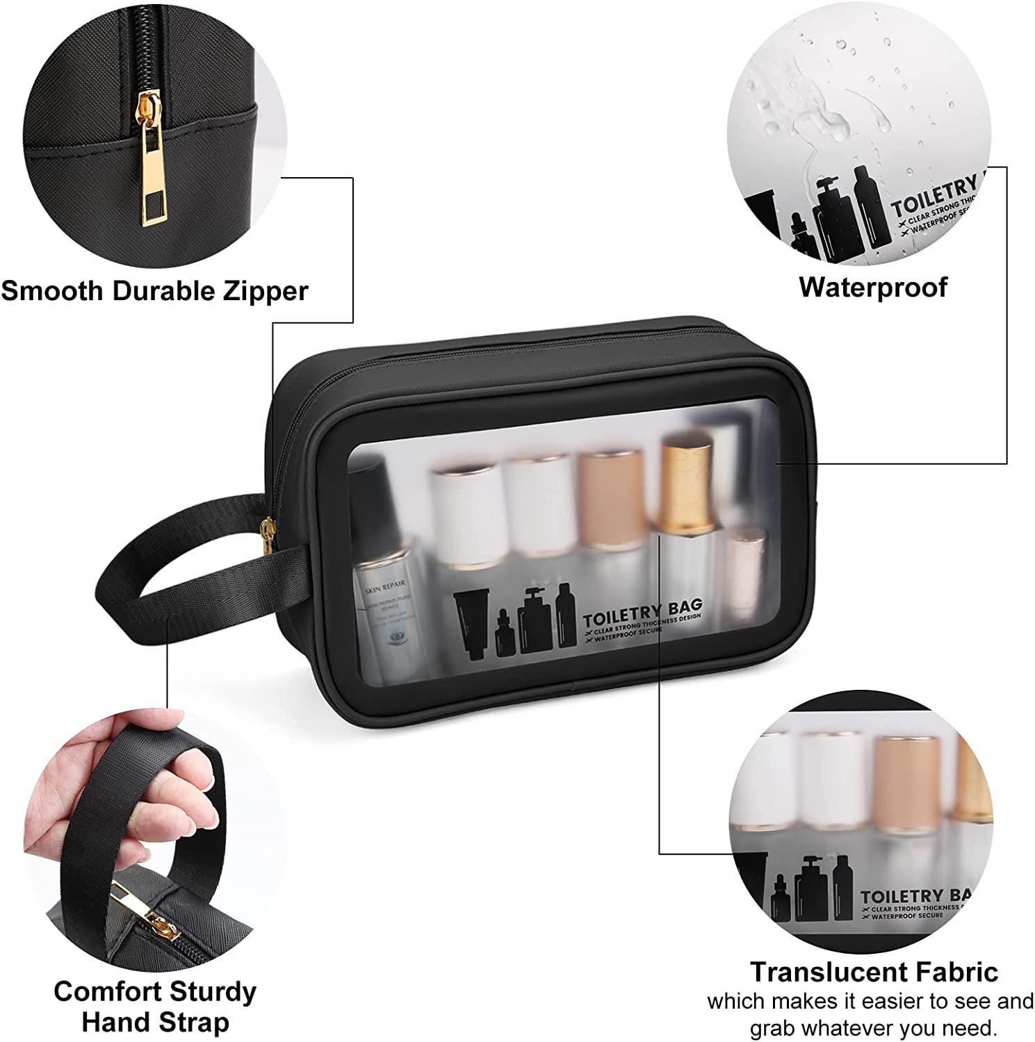 MAANGE Makeup Bag Large Cosmetic Bag with 2pcs Small Makeup Bags Portable  Leather Travel Makeup Bag Set Toiletry Bag Make Up Bags for Women and Girls