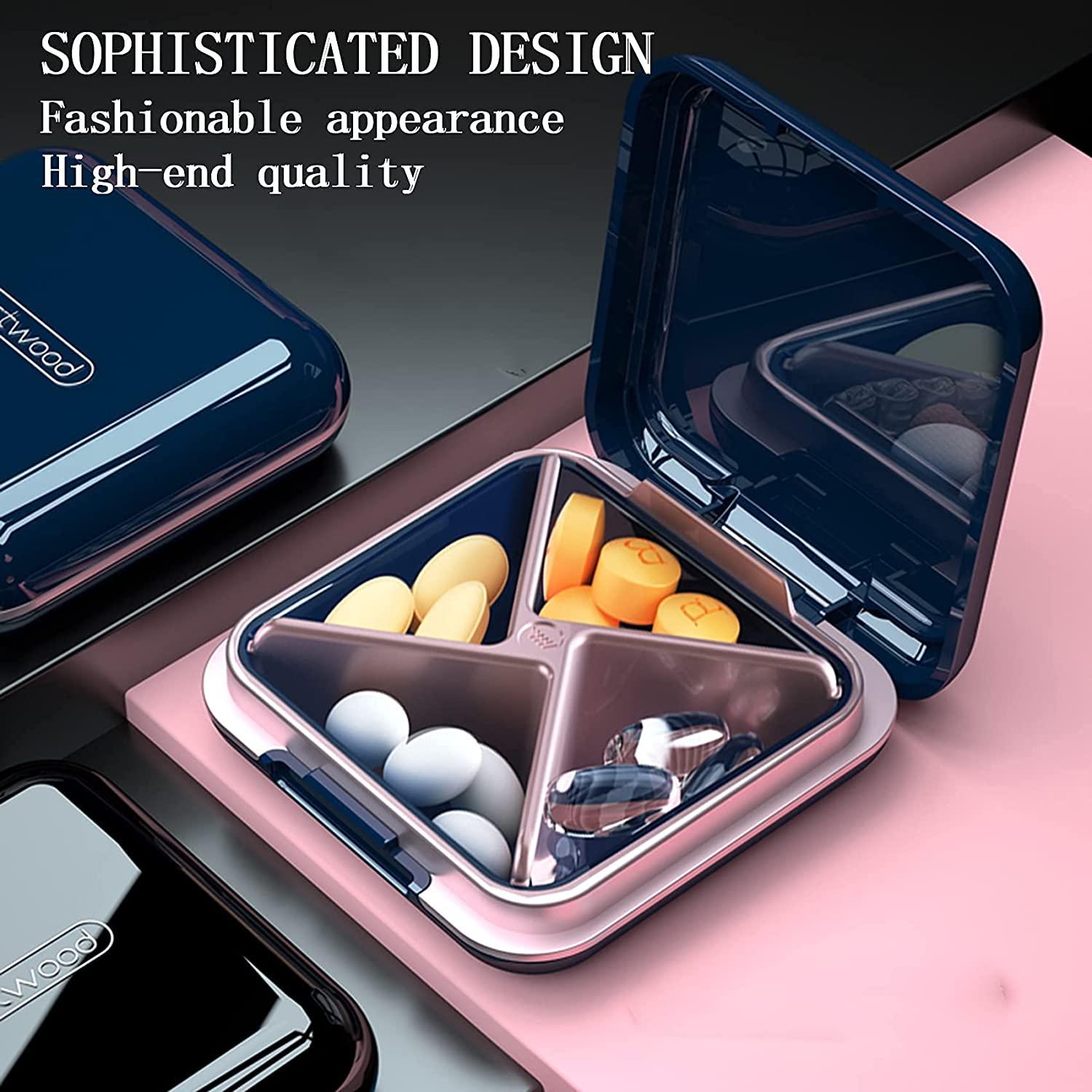 DUBSTARS Small Pill Case, Cute Pill Box - Travel Daily Pill Organizer,  Portable Pretty Pill Container for Purse Pocket, Compact Medicine Holder  for