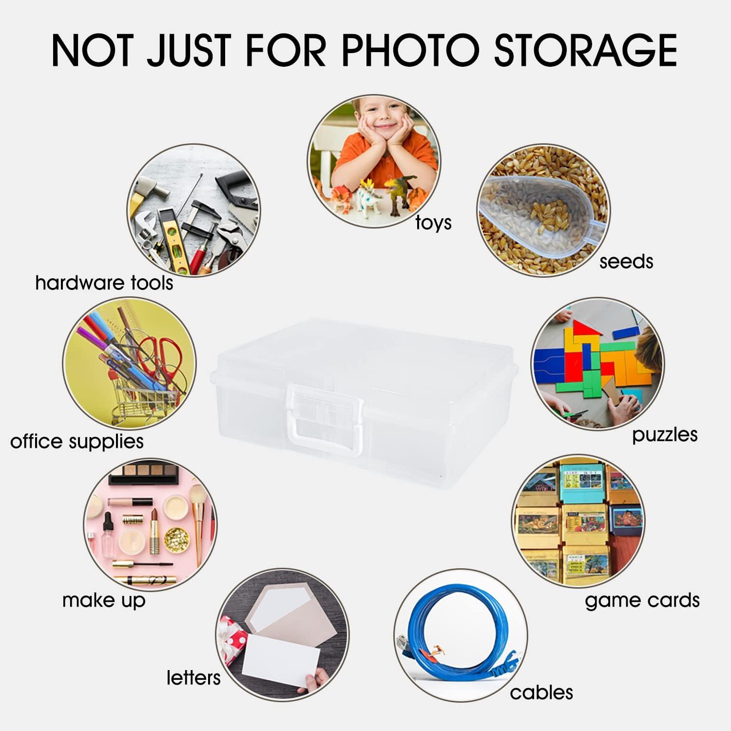 Naivees Photo Storage Case 4 x 6 Photo Storage Boxes Inner Photo Organizer Boxes Clear Plastic Picture Boxes Transparent Craft Keeper Photo