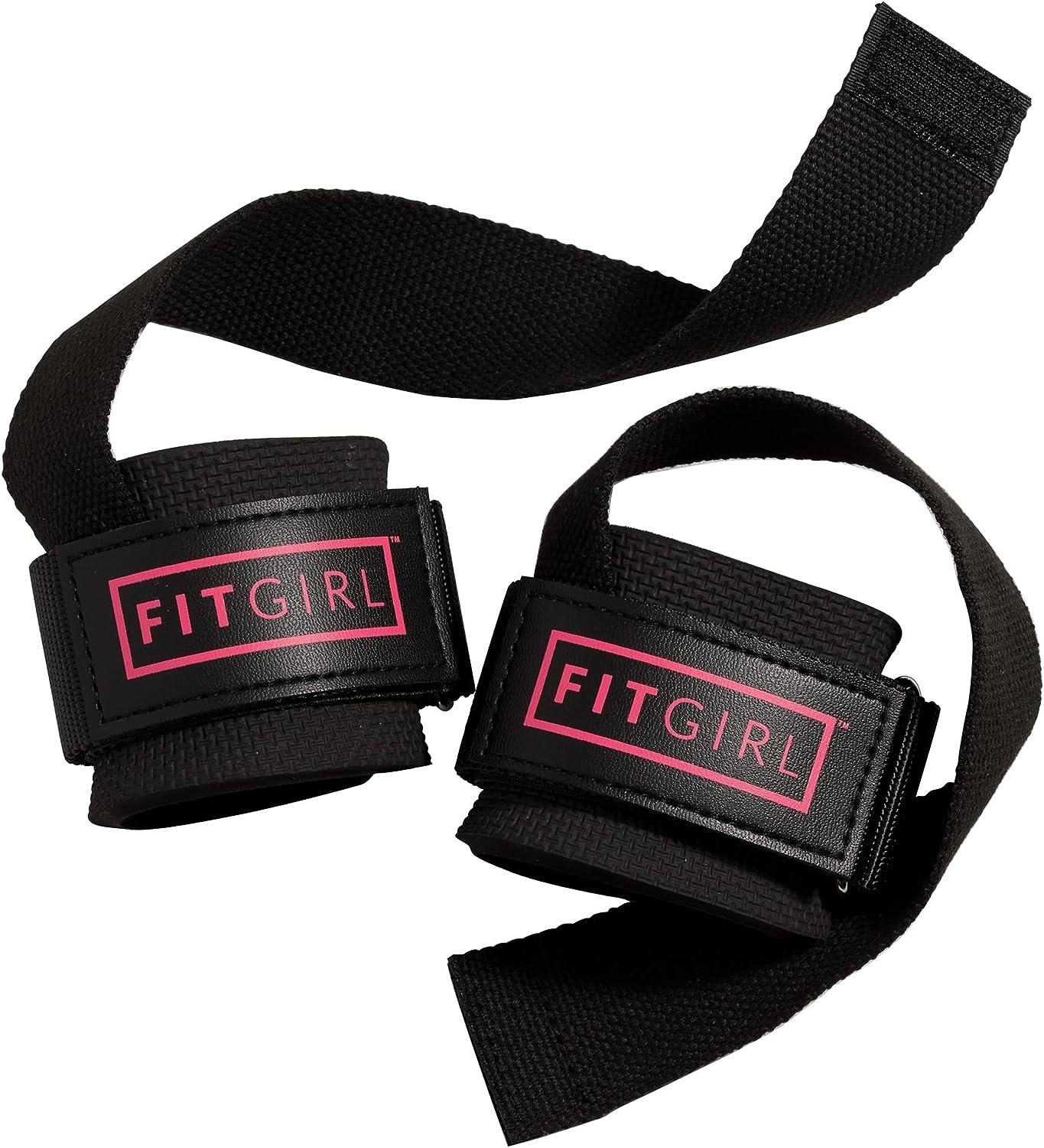 FITGIRL - Wrist Straps for Weightlifting for Women, Gym Lifting Wraps to  Improve Muscle Gain for Legs, Back, Shoulders, Core Black