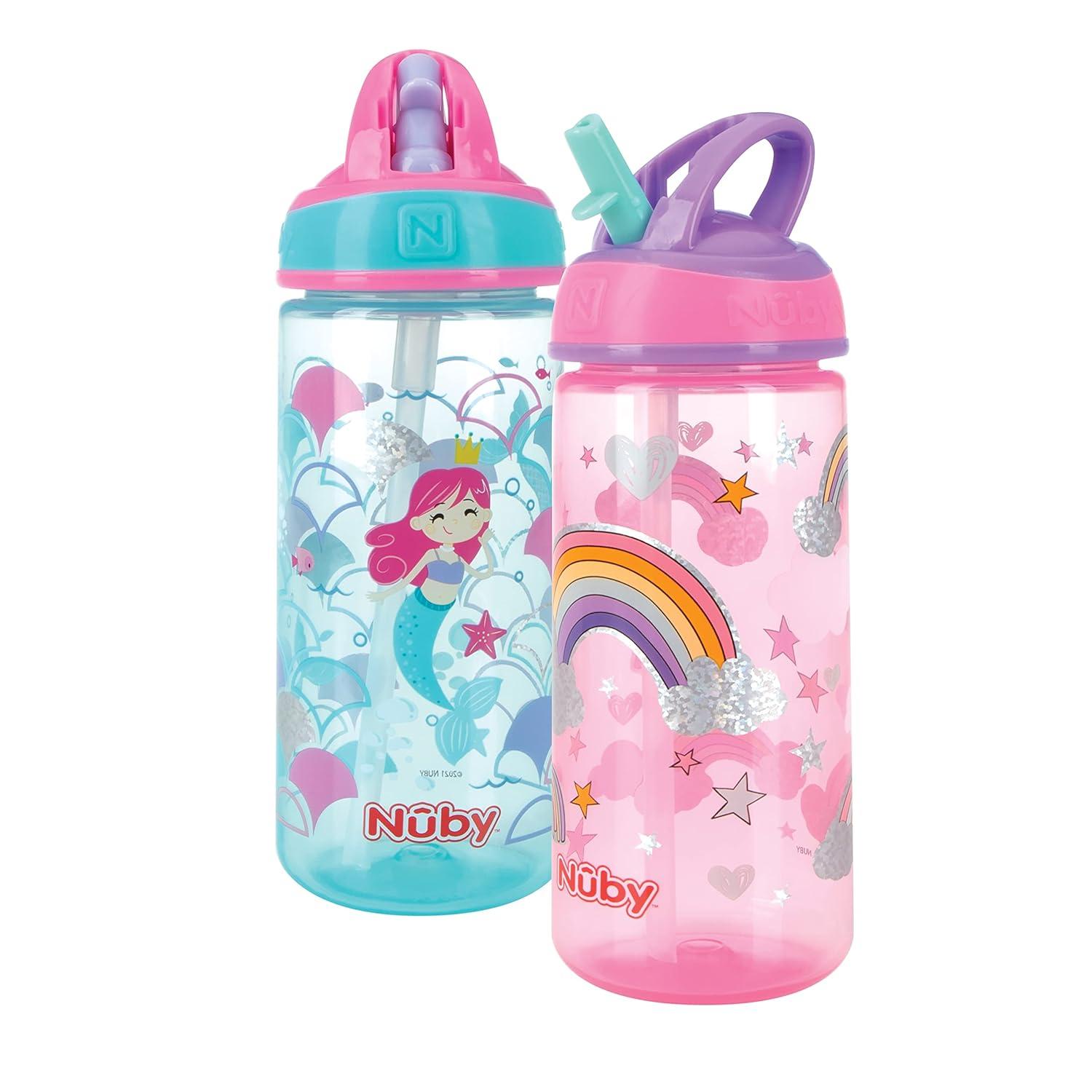 Super Flip Kids Water Bottle Rainbows 2 Pack, Kids Water Bottle