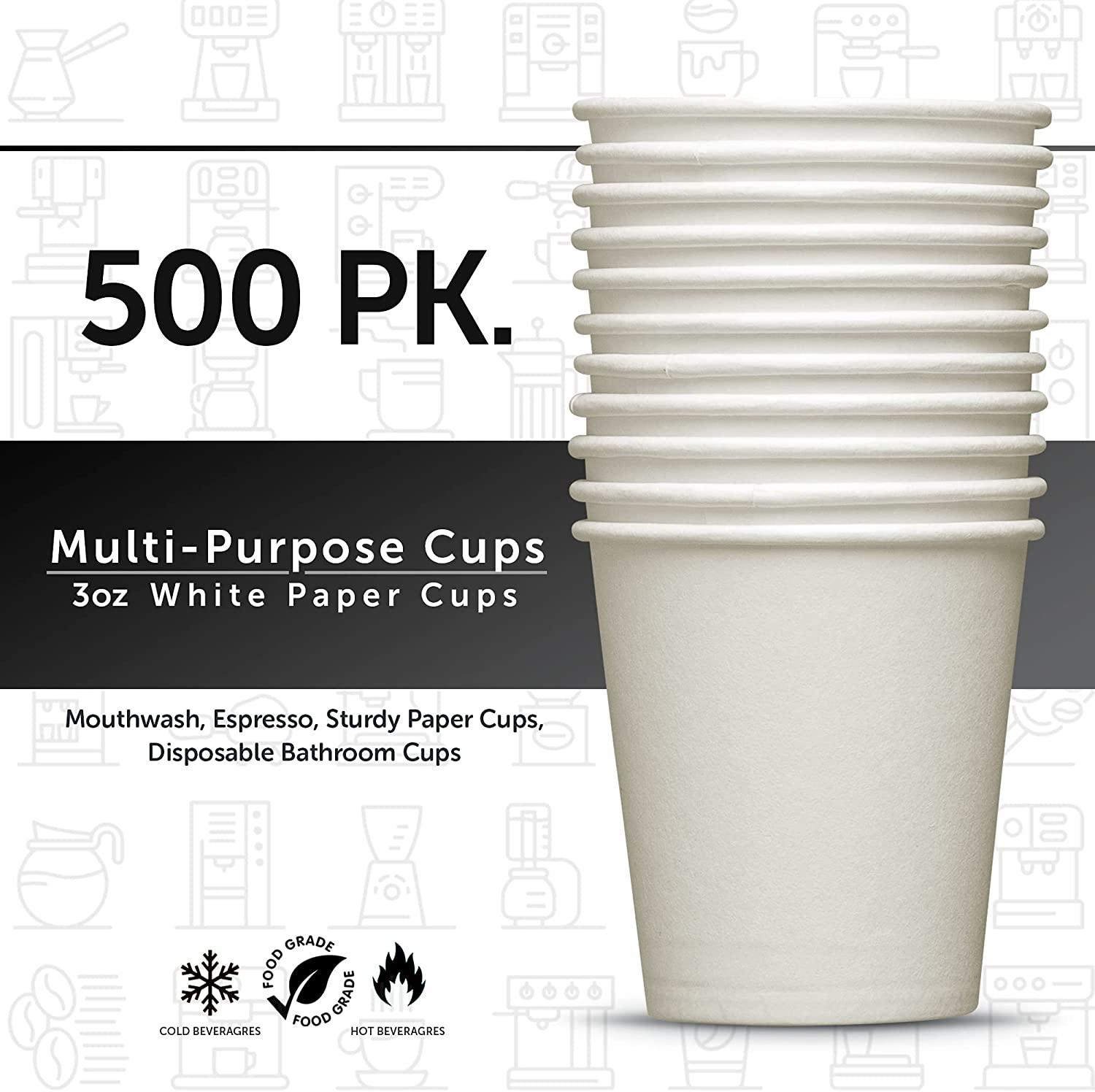 100 Pack Disposable Mini Paper Cups for Espresso, Mouthwash, Tea