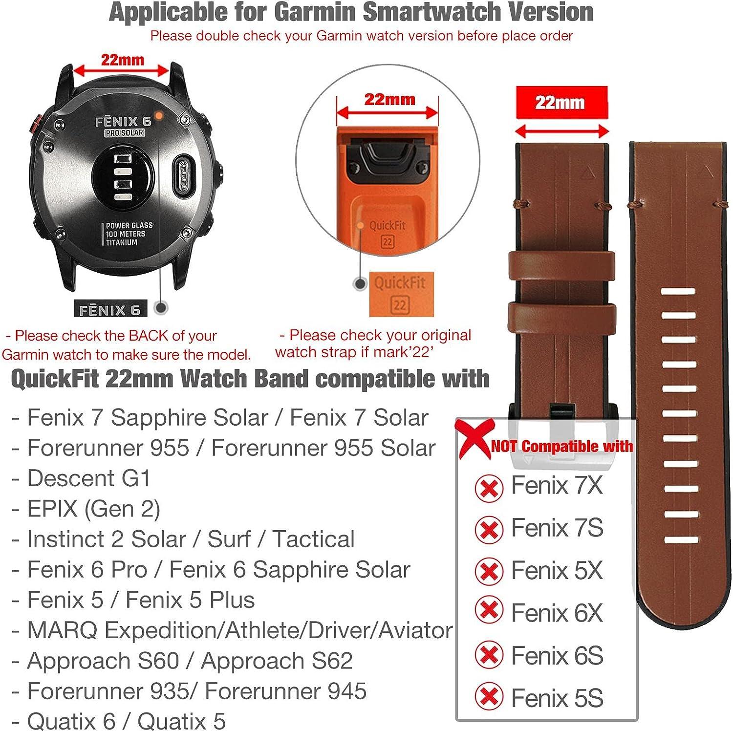 Garmin Fenix 7 Pro Sapphire Solar Edition Brown Leather Strap
