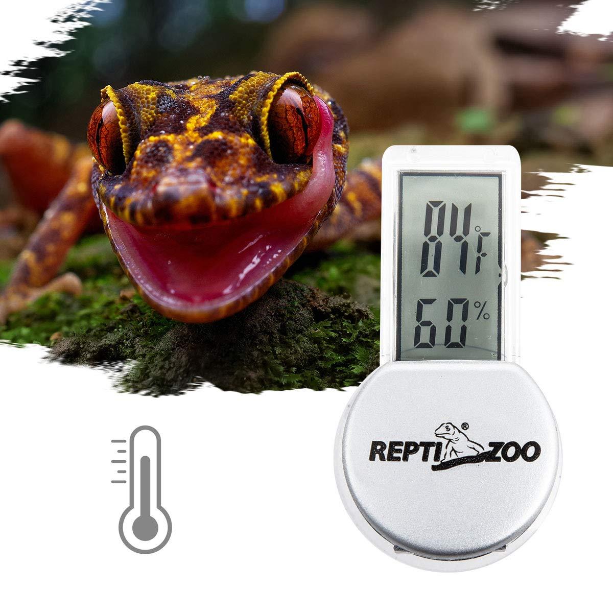 REPTI ZOO Reptile Thermometer Hygrometer with Suction Cup, Digital  Thermometer Hygrometer for Reptile Rearing Box Terrarium Tank Bearded Dragon,  Temperature & Humidity Gauge Fahrenheit () Grey