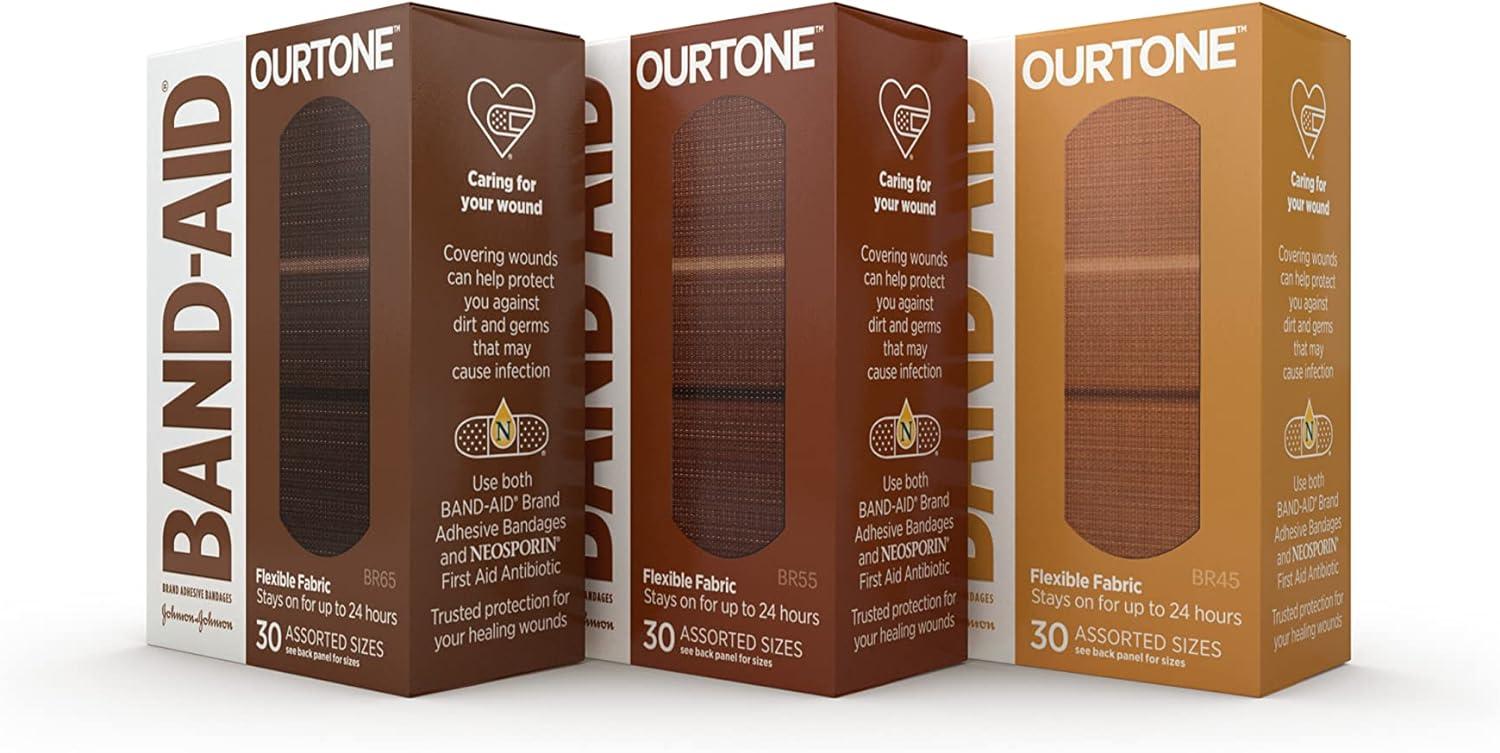 Band-Aid Brand Ourtone Adhesive Bandages, Flexible Protection & Care of  Minor Cuts & Scrapes, Quilt-Aid Pad for Painful Wounds, BR55, Assorted  Sizes