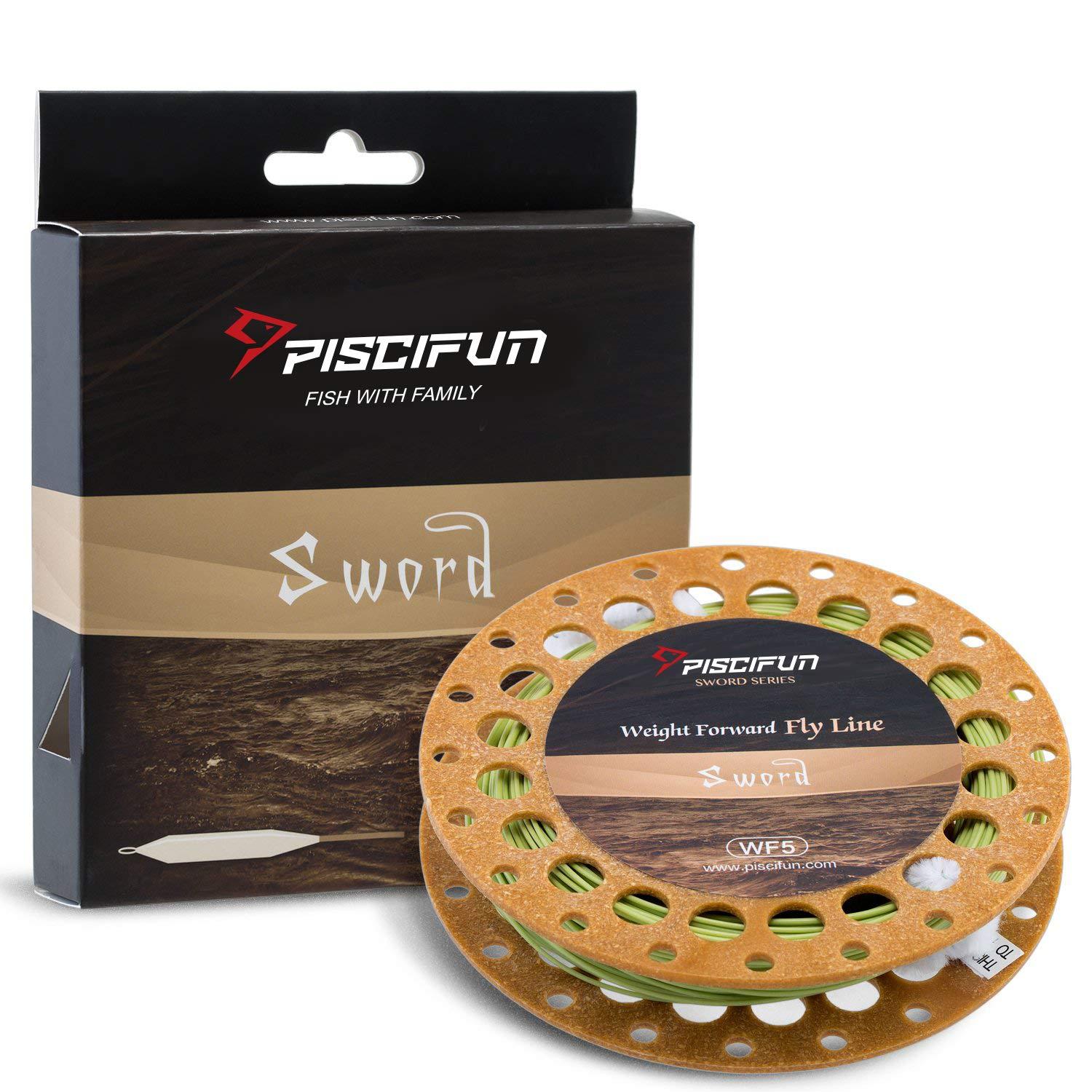 Piscifun Sword Fly Fishing Line with Welded Loop, Weight Forward Floating  Fly Line, WF1 2 3 4 5 6 7 8 9 10wt, 90 100FT Moss Green WF-4F 90FT