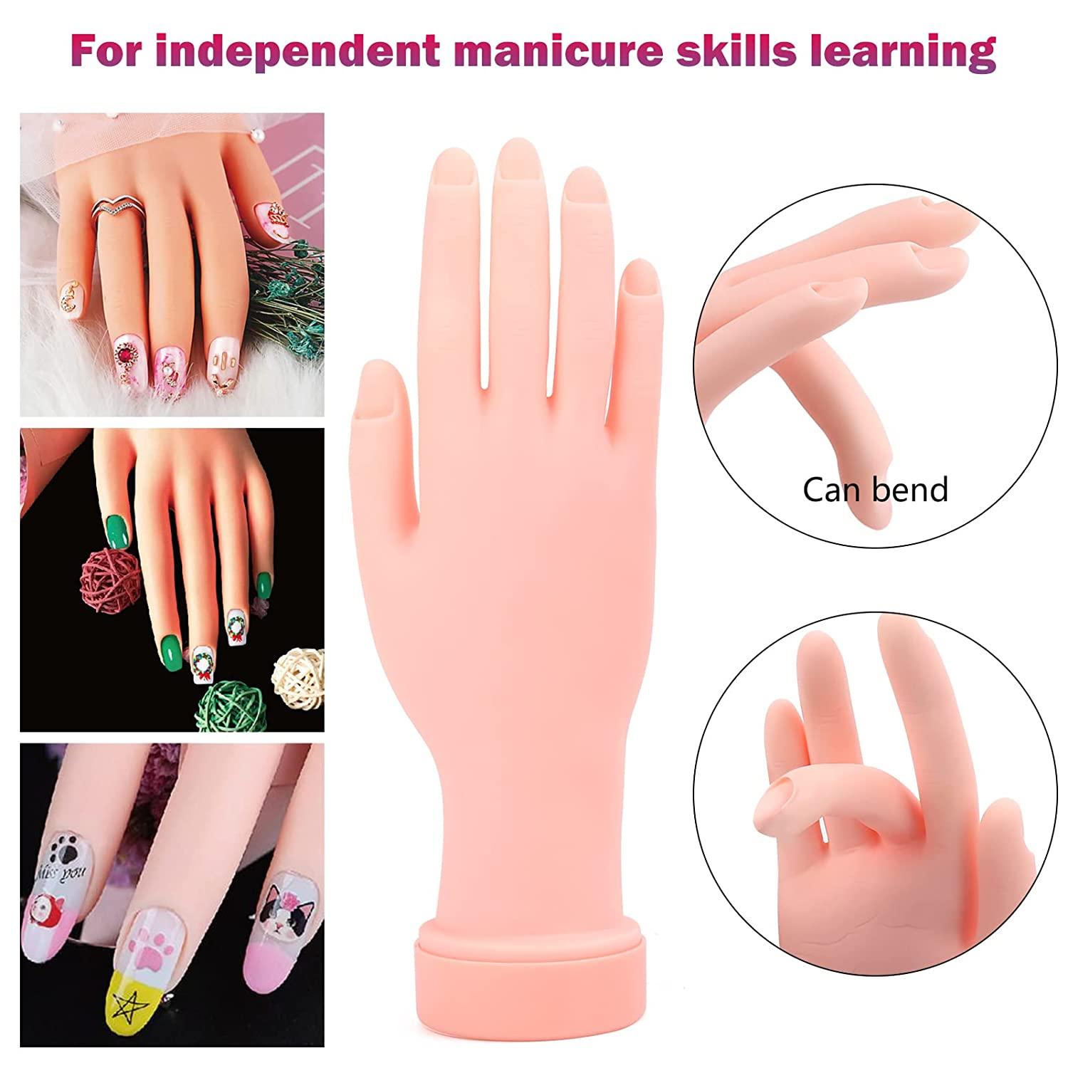 Nail Practice Hand For Acrylic Nails-flexible Nail Training Hand